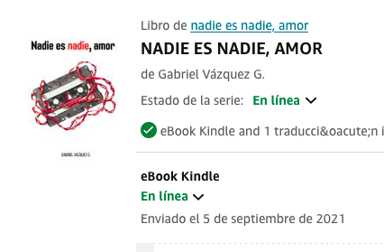 gabovazquezg's tweet photo. HOY CUMPLE 5 AÑOS COMO #EBOOK:
#NADIEESNADIEAMOR
Disponible en #kindleunlimited
#librofisico
y su continuación también:
#nadieesnadaamor
https://t.co/ylu0GFLkEa https://t.co/u4n0vfjfIe