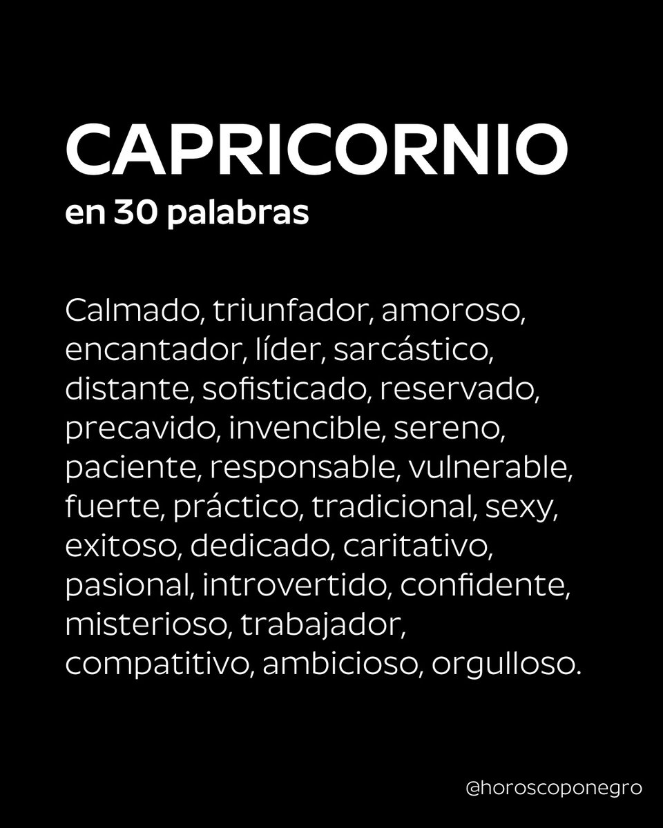 capricornio_hn's tweet photo. La esencia de Capricornio en 30 palabras ✨🔮 https://t.co/gm8GiYJnCu