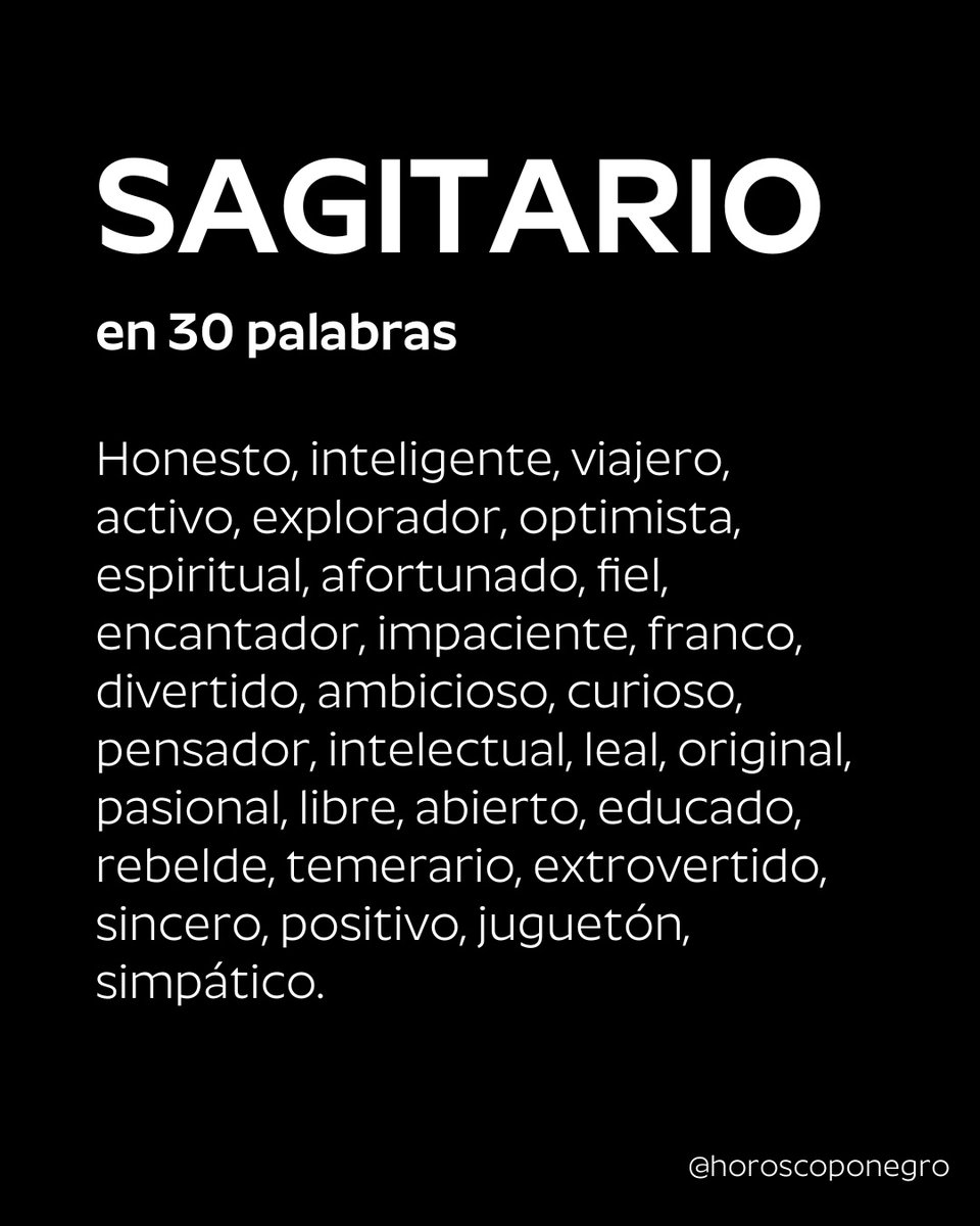 sagitario_hn's tweet photo. La esencia de Sagitario en 30 palabras ✨🔮 https://t.co/dNgoQyc2O6