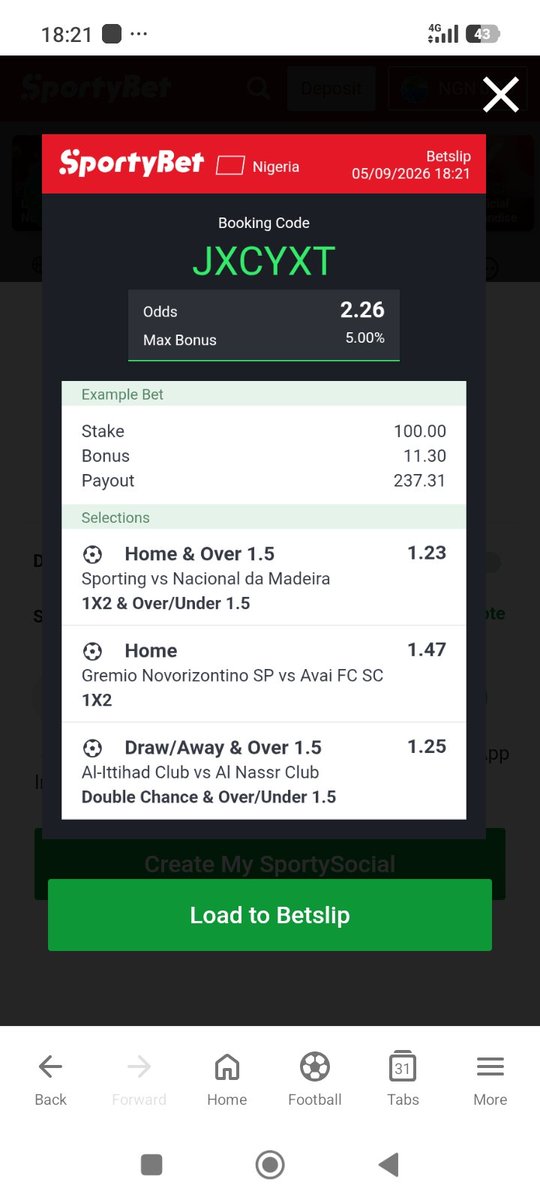 Okwug2026's tweet photo. RISING FROM A DOWNFALL TO ATTAIN GREATER HEIGHTS IS A HALLMARK OF RESILIENCE AND LEGENDS.
Let's restart with an 8days rollover to win N1,372,000. You can start with as little as N2,800. Only 3 games per ticket.                    SPORTYBET BOOKING CODE: *JXCYXT* https://t.co/NNzO9trLKL