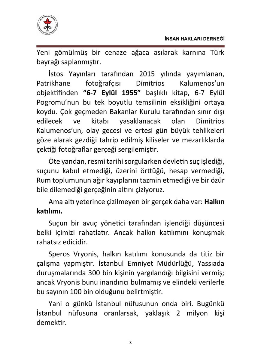 irkciliga_karsi's tweet photo. 6-7 Eylül 1955 Pogromu’nun 71. yılında, altı yeterince çizilmeyen bir gerçeği bir kez daha hatırlatıyoruz:  6-7 Eylül'ü kalabalıklar gerçekleştirdi ama operasyonu örgütleyen derin devletti. Açıklamamız👇 https://t.co/ugevh9Z4VE