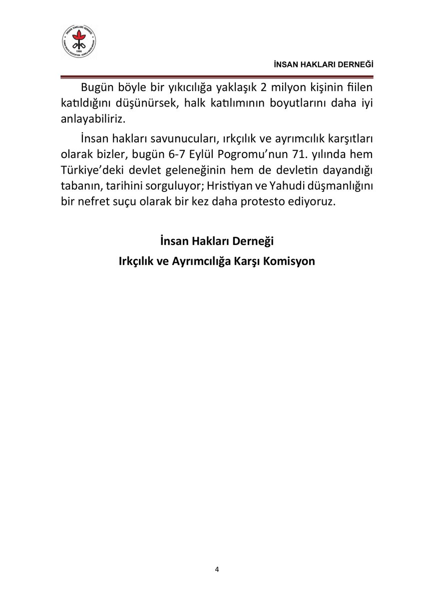 irkciliga_karsi's tweet photo. 6-7 Eylül 1955 Pogromu’nun 71. yılında, altı yeterince çizilmeyen bir gerçeği bir kez daha hatırlatıyoruz:  6-7 Eylül'ü kalabalıklar gerçekleştirdi ama operasyonu örgütleyen derin devletti. Açıklamamız👇 https://t.co/ugevh9Z4VE