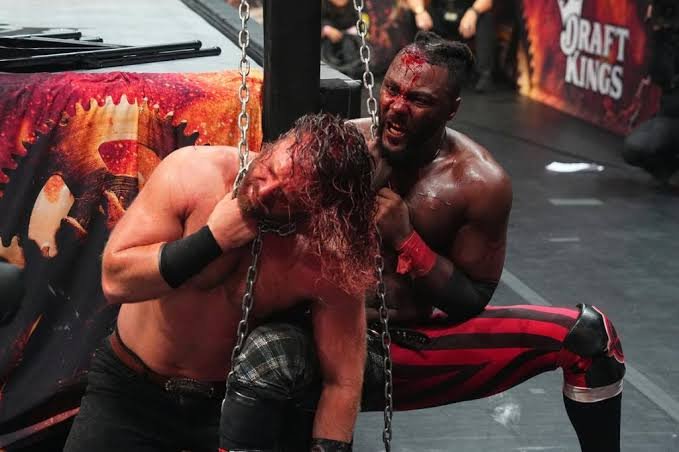 DFW_Wrestling's tweet photo. @RockyKoa @DStuartDeBe_W @jaydenfatuFed @Morningstar_DFW @KOA_VEX @MccormickCowboy @KingKoa_DFW @BJKoaDFW And Mason is Now looking under the ring for any weapon he can find...A CHAIN!

THE CROWD COLLECTIVELY GASPS IN HORROR. THIS CANT BE!

OH MY GOD. HES TRYING TO HANG CLYDE WITH THE CHAIN! BLOOD IS POURING OUT OF MCCORMICKS MOUTH. THIS IS DISGUSTING! https://t.co/VycyMmGQD4