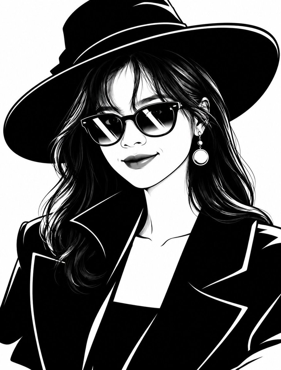 Monochrome Vintage Fashion Illustration