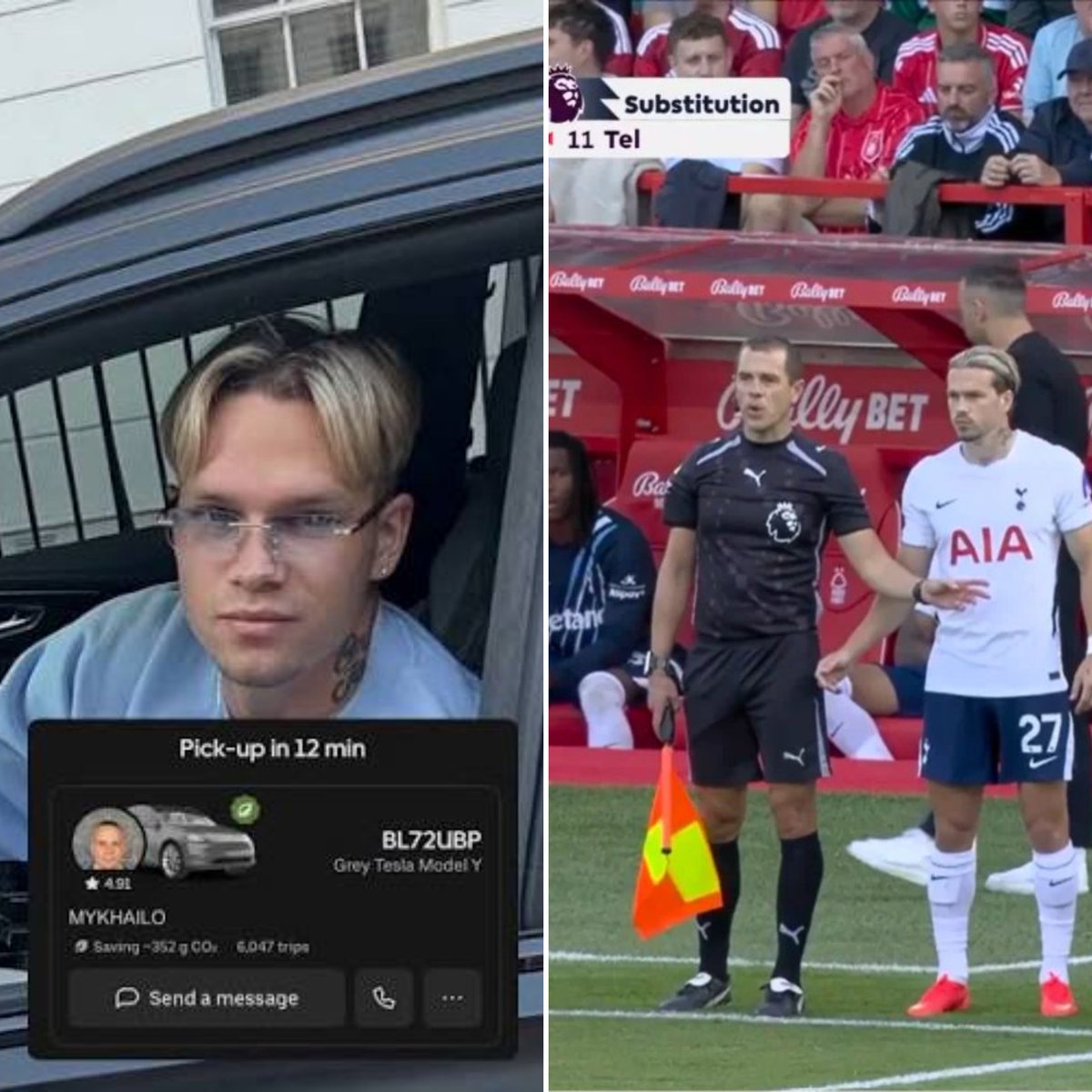 FootballFunnys's tweet photo. From Uber driver to playing for Spurs... whata downgrade, feel sorry for the guy 😞 https://t.co/GsPxvQ74Fn
