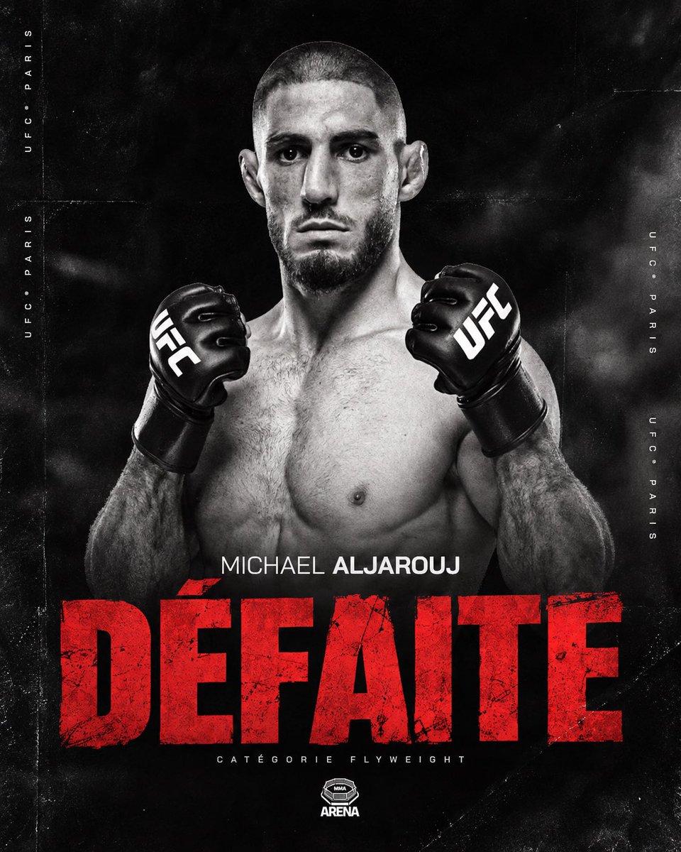 MMArena_'s tweet photo. 🚨 PREMIÈRE DEFAITE FRANÇAISE POUR CET #UFCParis ❌

Malheureusement Michael Aljarouj s’incline par décision unanime.
Il ne faut pas désespérer, en face c’etait solide et Michael n’a jamais lâché.
Il reviendra fort 💪 https://t.co/Ii5qlDVhJ6