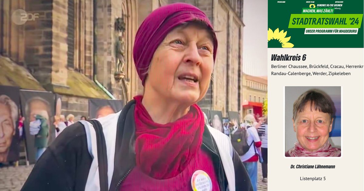 Critical__Cat's tweet photo. Die vom ZDF interviewte "Oma gegen Rechts" kandidierte für die Grünen: https://t.co/mewb28ksFu