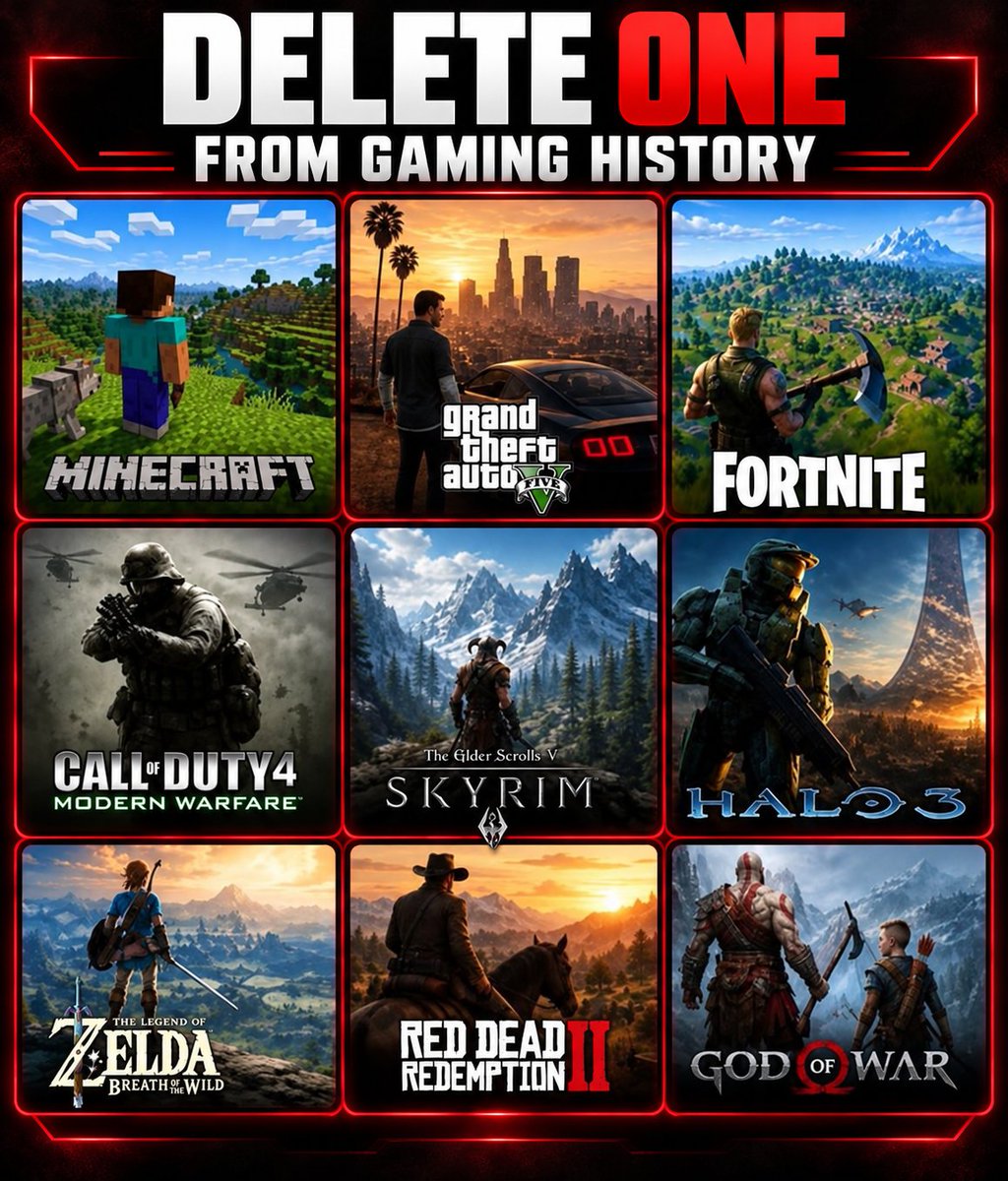 8biteric's tweet photo. One of these games has to be erased from gaming history forever.

No sequels. No influence. No memories.

Which one are you deleting? https://t.co/QLxcTKQATZ