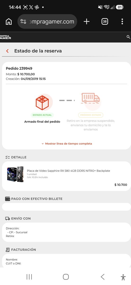 Frazumaki's tweet photo. @tobiixeneize Me acuerdo que apenas cobre mis 15k de sueldo fui y la gatille de una https://t.co/C8w9iosjMZ