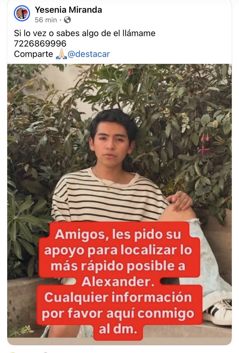 joseangelsotog's tweet photo. Ayudemos a Alex a regresar a casa. 
@oscaglenn @Sonia_Vilchis @LauPerezCisnero @Mzavalagc @FelipeCalderon @agenda_toluca @SOLTOLUCA @TolucaFC https://t.co/6rbuAP9aMK