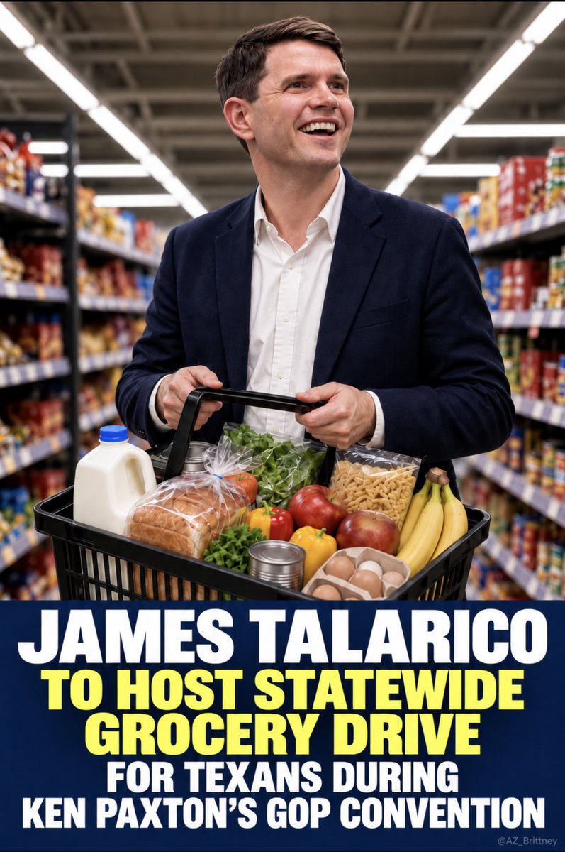 AZ_Brittney's tweet photo. While Ken Paxton parties at a billionaire ball, James Talarico will be collecting food for neighbors crushed by grocery prices.

Vote for the one filling the pantry, not the guy toasting at the party. 💯 https://t.co/JjycuXvbRo