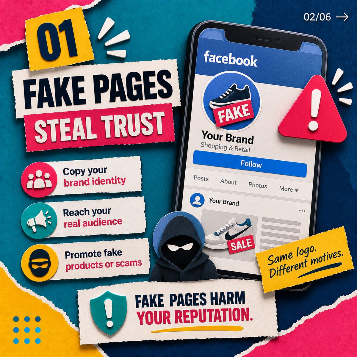 Protectwajahat's tweet photo. Aap ka brand safe hai?" — Shayad aap ko aisa lagta hai. 🤔
Business owner hote hue hum sochte hain: "Humaray paas to official blue tick hai, humein kya tension?"

#BrandIdentity #FraudPrevention #CyberSecurity #EcommerceSafety #LinkedInPost https://t.co/K8tRF1VGnA