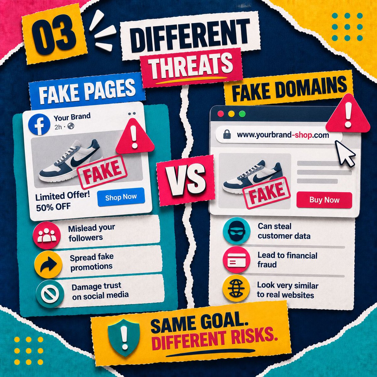 Protectwajahat's tweet photo. Aap ka brand safe hai?" — Shayad aap ko aisa lagta hai. 🤔
Business owner hote hue hum sochte hain: "Humaray paas to official blue tick hai, humein kya tension?"

#BrandIdentity #FraudPrevention #CyberSecurity #EcommerceSafety #LinkedInPost https://t.co/K8tRF1VGnA