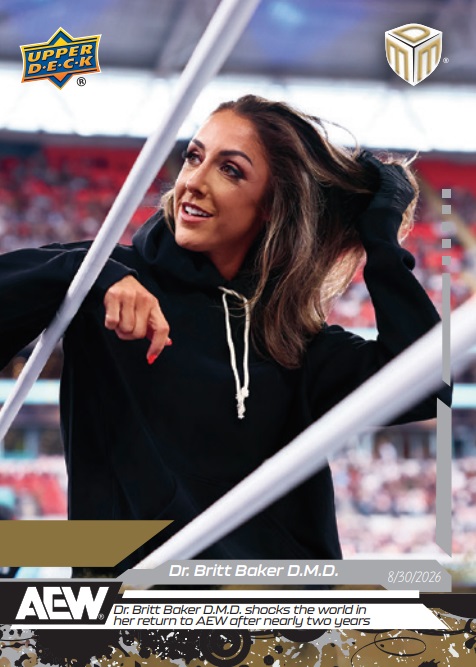 wrestlingcards's tweet photo. Cards #1-6 of 2026 @UpperDeckSports AEW Match Dated Moments from All In London are now available in the Upper Deck E-pack store until 9/11/26. #AEW #UpperDeck #AllInLondon #WrestlingCards #WrestlingTradingCards https://t.co/GhCVdH0V3H