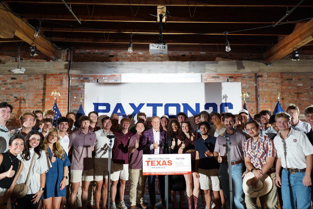 KenPaxtonTX's tweet photo. Standing room only in Bryan this morning!

One thing is clear: Texans are eager to have a fighter working for them, and they know I have not and will not let them down. I’m grateful for your support. Together, we will Protect the Texas Promise. https://t.co/yhNRwq4l56