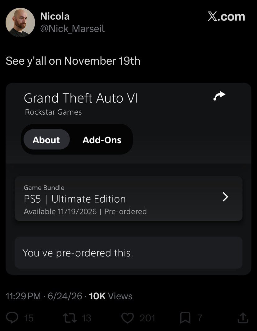 JoshEdits's tweet photo. “I’m not ordering GTA 6 if it isn’t 60 FPS”

*pre-orders game anyway https://t.co/2ub2JhyB0i