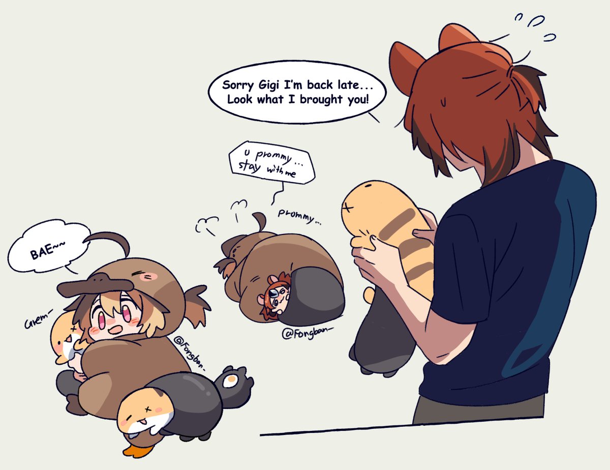 Fongban_'s tweet photo. That's why I like putting GG in a platypus costume
They're both little whimsical cuties, and they both have tails that can grab things
#rkggk

https://t.co/mtgiW8EeyN https://t.co/1mQNvKTEQe