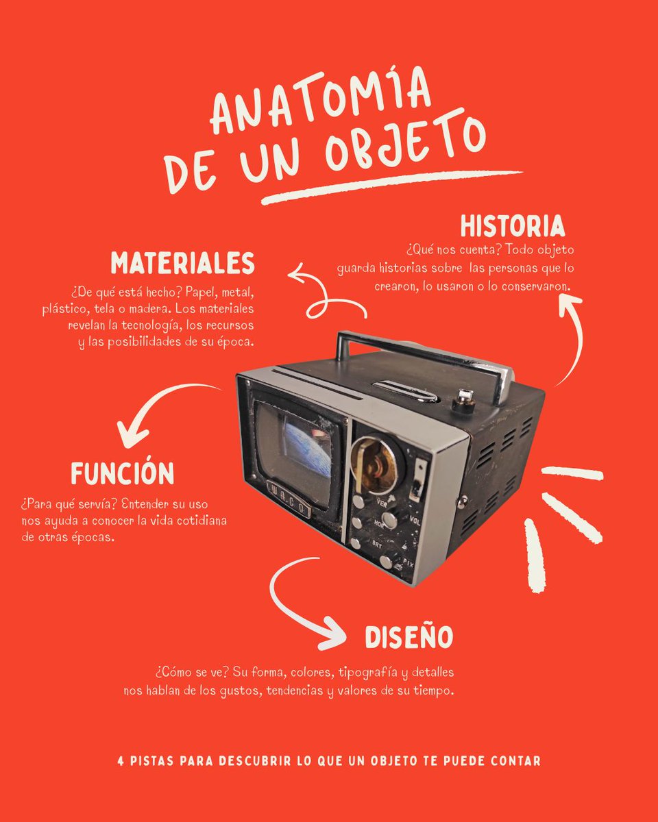 MUSEOMODO's tweet photo. “O” de objeto 🔎

¿Cuánto puede contar un objeto sin decir una palabra? 

Sus materiales, función, diseño e historia revelan cómo se usaba, quién lo creó y cómo era la vida en su época.

Míralo bien… te puede contar más de lo que imaginas. https://t.co/AqZJJ6V2Ds
