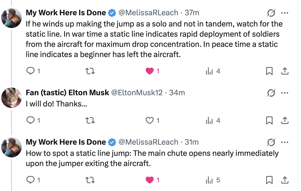 EltonMusk12's tweet photo. Very useful info for when Prince Hairball does his charity parachute jump... https://t.co/2VzW90exYD