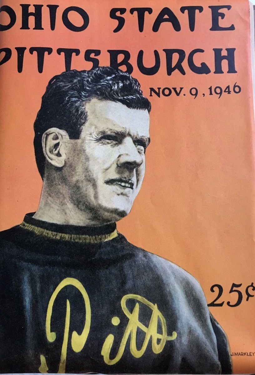 PittsburghHOF's tweet photo. The Script Pitt always looks great, no matter what version. Hereβs one you may not have ever seen, from the 1940s. Might have been the very first one! #H2P #LetsGoPitt @Pitt_FB https://t.co/p5bt8Mlm2h