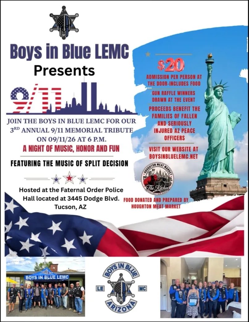 houghton_meat's tweet photo. The Boys In Blue are at the Houghton Meat Market today with their raffle for their 9/11 event. Come meet some former NYC police officers that were first responders on 9/11 at the World Trade Center and hear their incredible stories and enter their raffle for some great prizes! https://t.co/suNZJ89YZS