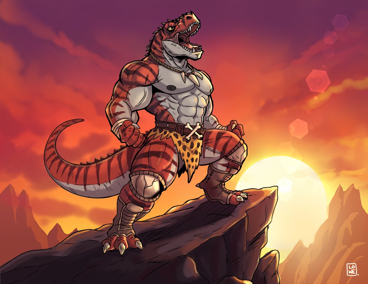 lowemond's tweet photo. Bárbaro Rex
Un nuevo personaje luchador inspirado en el hombre de las cavernas y obvio dinosaurios :P

Ya tenía en mente un personaje dinosaurio, pero esperé hasta que me gustara completamente, espero les guste igualmente.

#illustration
#characterdesign
#dinosaur https://t.co/2JfFb0HH8l