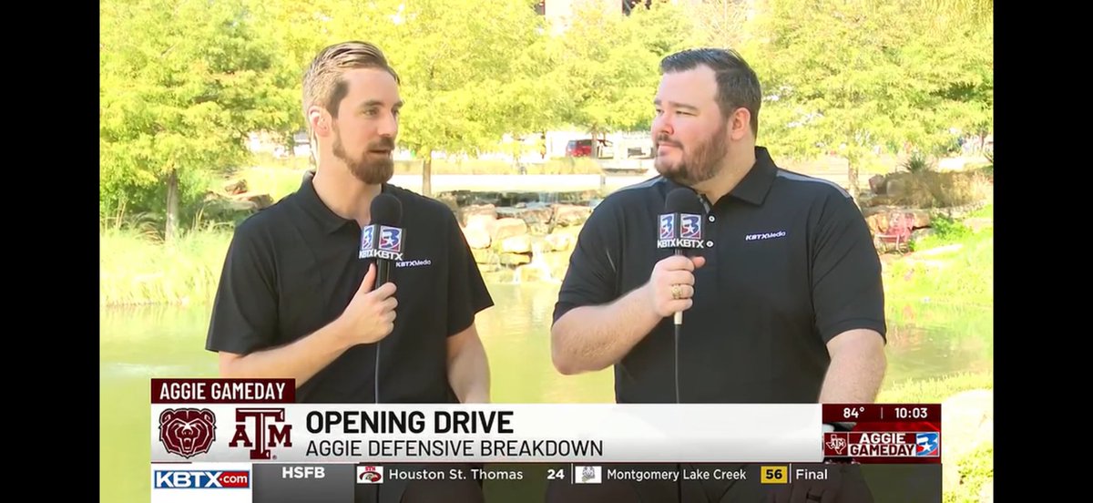 JayArnoldTX's tweet photo. Had fun kicking off the Texas A&amp;M season with @kbtxsports on Aggie Gameday!

Looking forward to a great year.

📸: @Travis_L_Brown https://t.co/0HJlRkDaeW