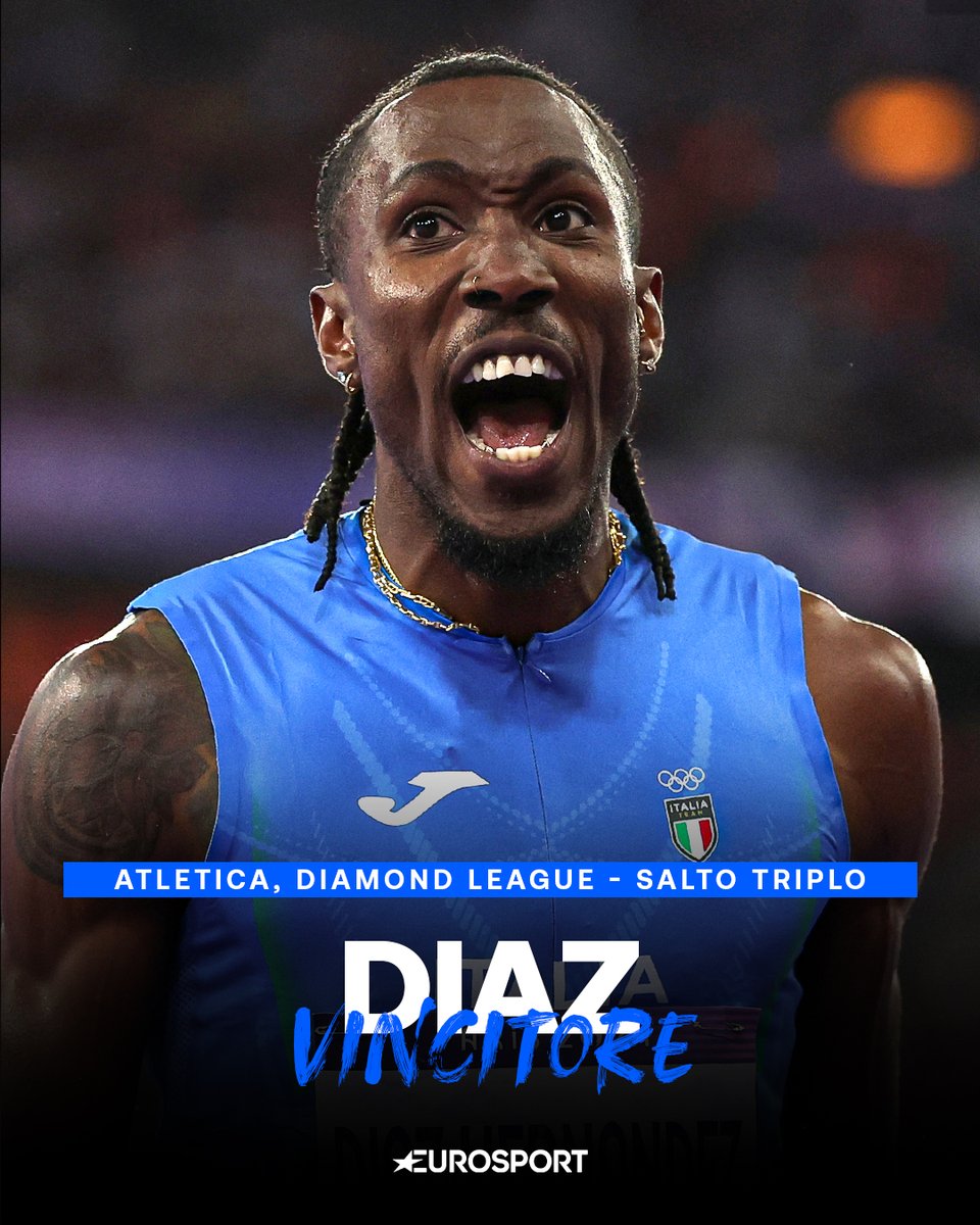 Eurosport_IT's tweet photo. ANDY DIAZ SENZA FINEEEEEEE 🤯🇮🇹

Fantastico quello che ha fatto l'azzurro nella finale di Diamond League dove ha conquistato il tanto pregiato "diamante", piazzandosi al primo posto tra i migliori al mondo. Diaz è riuscito a saltare 17,74 metri, lasciandosi alle spalle il portoghese Pichardo 🌬️

#Atletica #DiamondLeague #Diaz