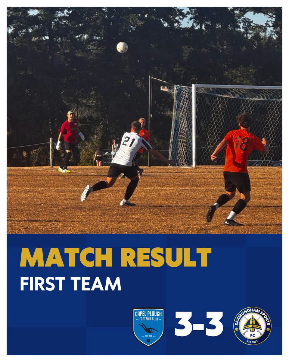 saxsportsfc's tweet photo. The First team remain unbeaten, but feel it is two points dropped in scrappy game at Capel.

Goals from:
⚽️OG
⚽️James Shannon (sponsored by @martinsalterandco)
⚽️Grant Overett (sponsored by Stephen Balls)

⚽️🎷 #upthesax https://t.co/g0HttshBcy