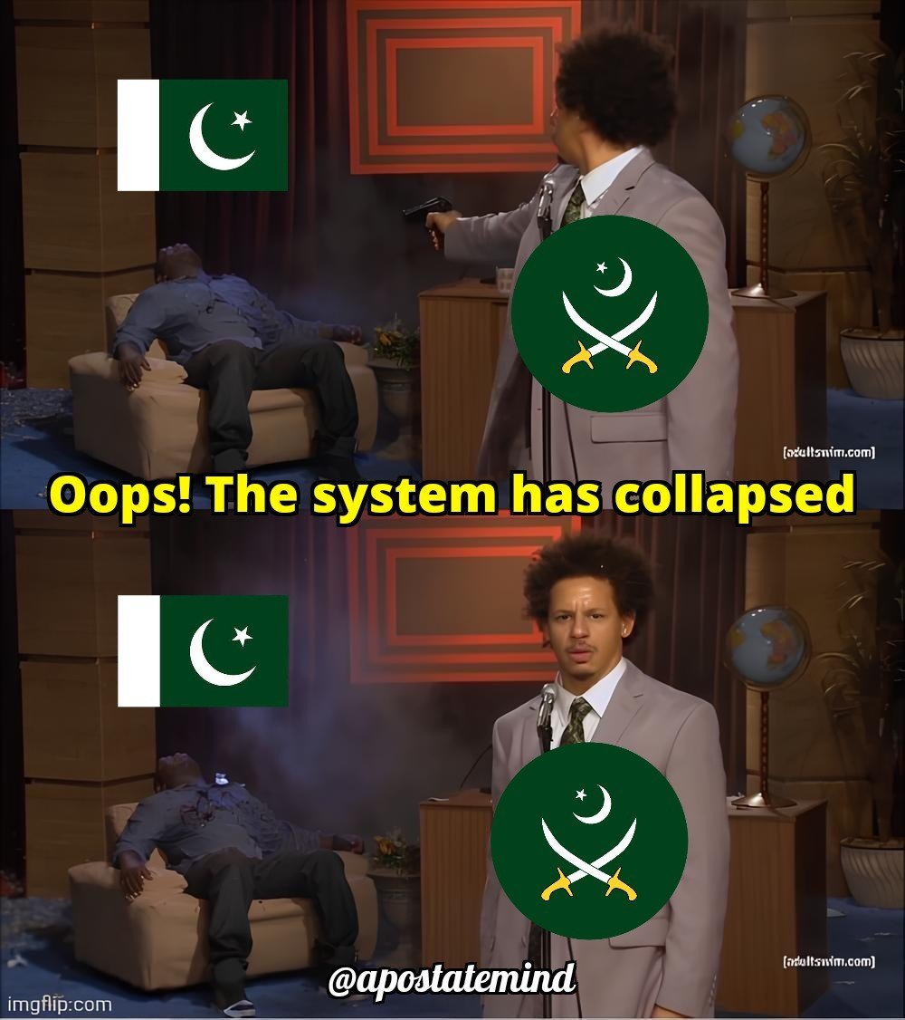 apostatemind's tweet photo. No one but Pakistan Army after causing the absolute irreversible destruction of Pakistan: https://t.co/BHHW9r8ykR
