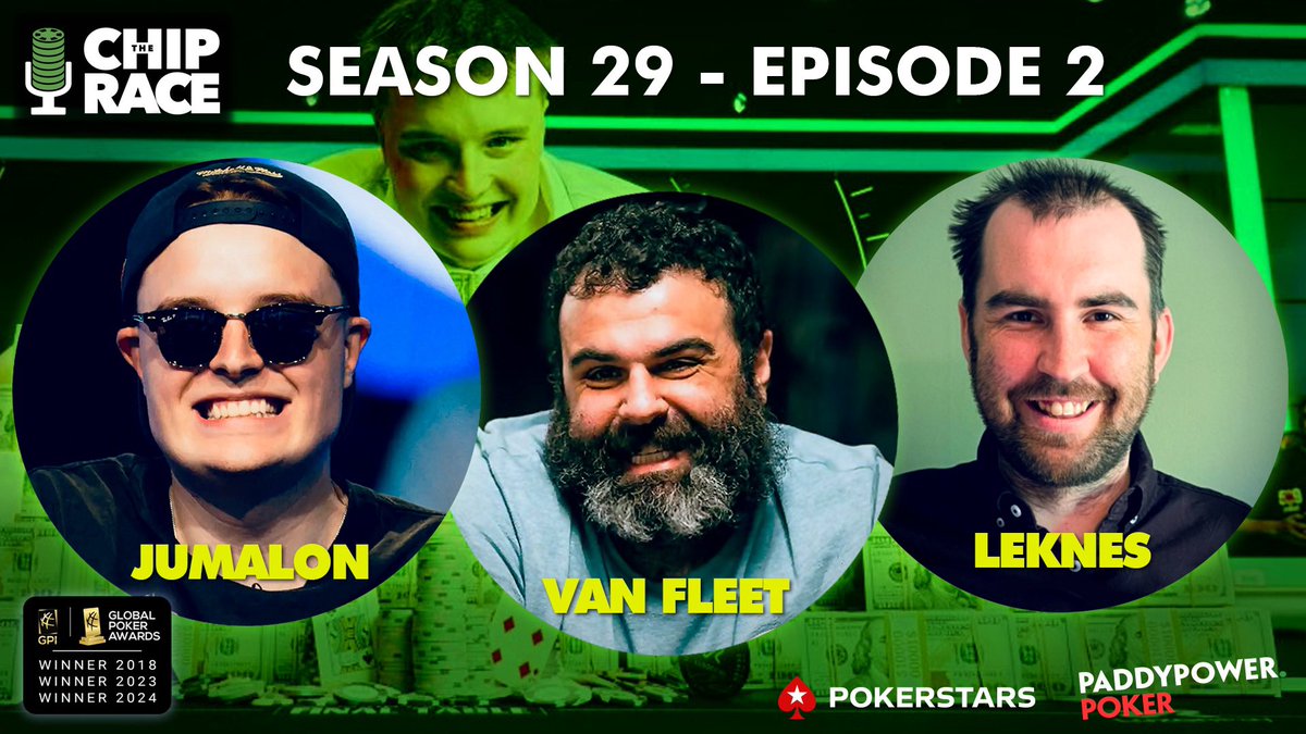 thechiprace's tweet photo. ♠️ ♥️ ♣️ ♦️ S29-E2 ♦️♣️ ♥️ ♠️

🇺🇸 WSOP MAIN EVENT CHAMPION @LukeJu22
🇺🇸 Tournament Poker OG, Coach, Streamer &amp; Author @apestyles 
🧠 @dklappin 🆚 @daraokearney
🇳🇴 European Mixed Game Festival with @TobiasLeknes 

🎙️ https://t.co/IP57lATSMI

❤️ LIKES &amp; ♻️ RETWEETS appreciated! https://t.co/kNMM9wGbhn
