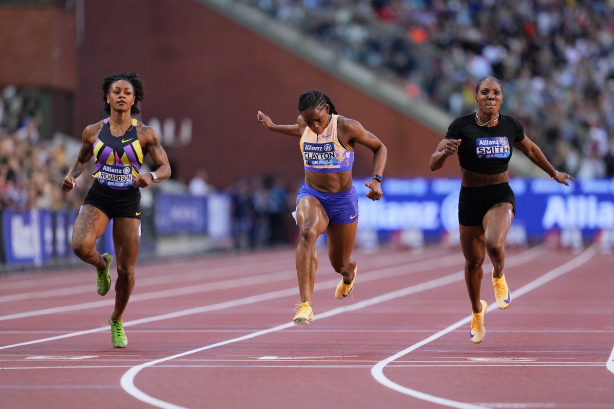 Diamond_League's tweet photo. Welcome to the club! 💎🇯🇲

Tina Clayton joins @FastElaine, @realshellyannfp, @sherickajacko and @VCampbellBrown on the list of Jamaican women's 100m #DiamondLeague champions.

https://t.co/AFktnt5COR

#DLFinal💎
#BrusselsDL🇧🇪

📸@gorczynskamarta https://t.co/ryT7Odz5nH