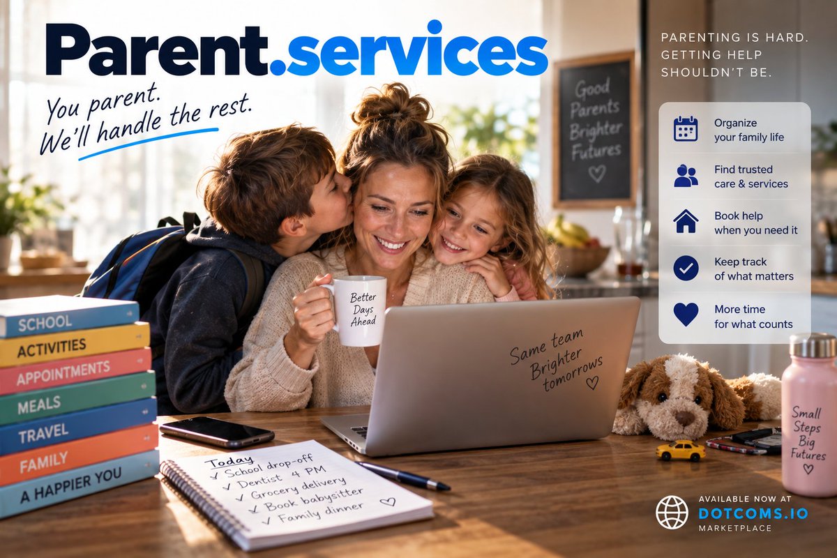 UpHonestReal's tweet photo. 👨‍👩‍👧‍👦 PARENTS DON'T NEED ANOTHER APP.

They need:

HELP.

Not another feed.

Not another parenting article.

Not another calendar that requires parents to manually enter the 47 things they're already trying not to forget.

Real parenting sounds more like:

“Who can pick up Emma at 4?”

“When is the dentist appointment?”

“Did we pay daycare?”

“We need a babysitter Saturday.”

“What size shoes does Noah wear now?”

“Who has the vaccination record?”

“Grandma can take them Tuesday.”

“School sent something important. Where is it?”

“We're out of diapers.”

“What's for dinner?”

“Did anyone sign the permission slip?”

😂

Modern families don't necessarily have:

A PARENTING PROBLEM.

They have:

AN OPERATIONS PROBLEM.

And that's why I think:

https://t.co/jvLSpVRNaz

could become something much larger than a parenting-information website.

I'd build:

THE SERVICE LAYER FOR FAMILY LIFE.

One place where parents can:

Ask. Organize. Book. Delegate. Remember. Coordinate.

And eventually:

GET THINGS DONE.

🔥🔥🔥

THE BIG IDEA

Imagine opening https://t.co/jvLSpVRNaz and saying:

“My daughter has a birthday party Saturday at 2. We need a gift, she needs to be there by 1:45, and I need someone to pick her up because we're having dinner downtown.”

https://t.co/jvLSpVRNaz doesn't respond with:

“HERE ARE 10 TIPS FOR STRESS-FREE BIRTHDAY PARTIES.”

😂

It builds:

THE PLAN.

SATURDAY

🎁 Gift needed
🚗 Drop-off — 1:45 PM
🎂 Party — 2:00 PM
🚗 Pickup needed
🍽️ Parents' dinner
📍 Locations connected

Then asks:
WHO SHOULD HANDLE WHAT?
That is the difference.
PARENTS DON'T NEED MORE ADVICE.
THEY NEED THINGS TO HAPPEN.
That's the category.

🧠 PARENT OS™

Every family has an invisible operating system.

School.

Daycare.

Doctors.

Dentist.

Sports.

Activities.

Babysitters.

Grandparents.

Meals.

Groceries.

Transportation.

Birthdays.

Bills.

Forms.

Clothes.

Medication schedules.

Travel.

Pets.

Household maintenance.

And most of this operating system currently lives inside:

SOMEONE'S HEAD.

https://t.co/jvLSpVRNaz turns it into:

SHARED FAMILY INFRASTRUCTURE.

🏠 FAMILY HQ™

One home screen.

Not twenty apps.

TODAY

School.

Appointments.

Activities.

Pickups.

Deliveries.

Tasks.

NEEDS ATTENTION

Permission form.

Prescription pickup.

Birthday gift.

Daycare payment.

WHO'S DOING WHAT?

Mom.

Dad.

Grandparent.

Babysitter.

Caregiver.

COMING UP

School holiday.

Dentist.

Tournament.

Birthday.

Trip.

Everything important:

IN ONE PLACE.

🧠 THE MENTAL LOAD™

This could become the defining feature.

Families don't just perform tasks.

Someone has to:

REMEMBER THAT THE TASK EXISTS.

Remember that:

The dentist must be booked.

The shoes are getting too small.

Summer camp registration opens soon.

The passport expires.

Teacher needs the form.

Birthday is coming.

Soccer registration closes Friday.

That's:

THE MENTAL LOAD.

https://t.co/jvLSpVRNaz externalizes it.

Not:

“REMEMBER EVERYTHING.”

Instead:

“WE'LL HELP YOU REMEMBER.”

🔥

🧾 JUST FORWARD IT™

School sends an email.

Don't manually create:

Calendar event.

Task.

Reminder.

Shopping item.

Address.

https://t.co/jvLSpVRNaz extracts the useful information—with the parent's review:

FIELD TRIP — OCTOBER 12

Permission required.

Payment required.

Lunch required.

Departure 7:30 AM.

Return 4:15 PM.

Then:

ADD TO FAMILY.

One email becomes:

A WORKFLOW.

📸 SNAP IT™

Paper comes home in backpack.

Photograph it.

https://t.co/jvLSpVRNaz identifies:

Date.

Activity.

What needs signing.

What needs buying.

Deadline.

Location.

Then asks:

WHAT SHOULD I ADD?

Because somehow in 2026 schools still have:

PAPER.

😂

🎒 BACKPACK ZERO™

This could be hilarious—and useful.

Every afternoon:

Take pictures of whatever came home.

https://t.co/jvLSpVRNaz sorts:

Keep.

Sign.

Pay.

Calendar.

Buy.

Read.

Return.

Suddenly:

THE BACKPACK IS AN INBOX.

And parents can finally:

CLEAR IT.

📅 FAMILY CALENDAR™

But don't build another calendar.

Build a calendar that understands:

FAMILY LOGISTICS.

Soccer at 6.

One parent works until 6:30.

Other child has dance at 5:45.

Locations are 25 minutes apart.

https://t.co/jvLSpVRNaz notices:

THIS DOESN'T WORK.

Then asks:

“Should I look for another pickup option?”

That's intelligence.

🚗 PICKUP PROBLEM™

Possibly one of the most universal parenting problems.

Child needs pickup.

Who is:

Available?

Authorized?

Nearby?

Already driving that direction?

https://t.co/jvLSpVRNaz can coordinate among approved family members and caregivers.

WHO CAN GET LEO?

Instead of:

THE FAMILY GROUP CHAT EXPLOSION.

👵 GRANDPARENT MODE™

Grandparents are often:

THE SECRET LOGISTICS DEPARTMENT.

😂

Give them a simplified view.

TUESDAY

Pick up Mila — 3:15 PM.

Bring to swimming — 4:00 PM.

Address.

Contact.

Important notes.

Done.

No need to expose:

THE ENTIRE FAMILY SYSTEM.

Only what they need.

🤝 FAMILY CIRCLE™

Parents define trusted people:

Grandparents.

Relatives.

Babysitters.

Nanny.

Caregiver.

Neighbor.

Each person gets:

ONLY THE INFORMATION THEY NEED.

Pickup permission.

Schedule.

Emergency contact.

Relevant instructions.

Not:

EVERYTHING ABOUT THE CHILD.

Privacy by role.

🧑‍🍼 BABYSITTER NOW™

Here's where .services becomes extremely powerful.

Parent needs:

Babysitter Saturday.

Enter:

Date.

Time.

Children.

Location.

Requirements.

https://t.co/jvLSpVRNaz checks:

Preferred sitters.

Trusted network.

Then appropriately vetted marketplace providers.

One request:

FIND THE HELP.

⭐ MY TRUSTED PEOPLE™

The biggest problem with service marketplaces isn't:

SUPPLY.

It's:

TRUST.

Families don't want:

“RANDOM PERSON #8472.”

Build a trusted network around:

Identity verification.

References.

Relevant checks where legally appropriate.

Certifications.

Family history.

Availability.

Reviews.

Insurance information where relevant.

Parent controls:

WHO ENTERS THEIR CIRCLE.

🔁 SAME PERSON PLEASE™

Families often prefer:

CONTINUITY.

Same babysitter.

Same tutor.

Same cleaner.

Same dog walker.

Same therapist or professional where applicable.

Same driver where available.

https://t.co/jvLSpVRNaz learns:

WHO THE FAMILY ALREADY TRUSTS.

Then prioritizes:

THE RELATIONSHIP.

Not merely the cheapest marketplace listing.

🧹 HOUSE HELP™

Parenting and household operations are inseparable.

Need:

Cleaner.

Laundry.

Meal preparation.

Lawn care.

Snow removal.

Handyman.

Pet care.

Organization.

https://t.co/jvLSpVRNaz becomes:

THE FRONT DOOR TO FAMILY SERVICES.

ONE REQUEST.

THE RIGHT HELP.

🍽️ DINNER SOLVED™

It's 4:47 PM.

Question:

WHAT'S FOR DINNER?

Again.

Every.

Single.

Day.

😂

https://t.co/jvLSpVRNaz knows the family's saved preferences and constraints.

Could suggest:

Cook what you have.

Order.

Meal kit.

Grocery delivery.

Prepared meal.

Simple recipe.

But the killer feature is:

SOLVE DINNER.

Not:

“HERE ARE 300 RECIPES.”

🛒 WE'RE OUT™

Someone says:

“We're out of milk.”

Add.

“No diapers.”

Add.

“Need toothpaste.”

Add.

Shared household list.

Then before shopping or delivery:

ONE LIST.

Simple.

Not revolutionary.

But families live on:

SMALL THINGS DONE RELIABLY.

👕 KIDS GROW™

Parents repeatedly buy:

Shoes.

Coats.

Pants.

Sports equipment.

School uniforms.

https://t.co/jvLSpVRNaz maintains optional family profiles:

Current sizes.

Last purchase.

Preferred brands.

What was handed down.

What needs replacement.

Then:

THE WINTER COAT DOESN'T BECOME AN EMERGENCY IN NOVEMBER.

♻️ HAND-ME-DOWN™

Sibling grows out of something.

https://t.co/jvLSpVRNaz asks:

Keep for younger child?

Donate?

Sell?

Recycle?

Now the family can manage:

THE CONSTANT INVENTORY TURNOVER OF CHILDHOOD.

😂

🎂 BIRTHDAY MODE™

Child birthday approaching.

https://t.co/jvLSpVRNaz creates:

Guest list.

Invitations.

Venue.

Cake.

Gift ideas.

Activities.

Food.

Decorations.

Reminders.

Thank-you notes.

But again:

DON'T GIVE PARENTS A CHECKLIST.

Help them:

COMPLETE IT.

🎁 GIFT MEMORY™

Store:

Interests.

Sizes.

Things child already owns.

Previous gifts.

Wish list.

Then grandparents ask:

“WHAT SHOULD I BUY?”

Parent sends:

ONE LINK.

Christmas may finally become manageable.

😂

🏫 SCHOOL MODE™

Each child gets:

School.

Teacher.

Schedule.

Important dates.

Forms.

Activities.

Lunch information.

School contacts.

Documents.

Then ask:

“What does Emma need tomorrow?”

https://t.co/jvLSpVRNaz answers from the information the family has added or connected:

GYM CLOTHES.

SIGNED FORM.

LUNCH.

LIBRARY BOOK.

This could be ridiculously useful.

📚 HOMEWORK FLOW™

Not an AI that secretly does the child's homework.

Instead:

Assignments.

Deadlines.

Study schedule.

Materials.

Parent visibility appropriate to age.

Then:

WHAT'S DUE?

AI can explain concepts and support learning without turning education into:

COPY → PASTE → SUBMIT.

🏀 ACTIVITY OS™

Hockey.

Soccer.

Dance.

Swimming.

Gymnastics.

Music.

Karate.

Every activity creates:

Schedule.

Equipment.

Payments.

Transportation.

Messages.

Events.

https://t.co/jvLSpVRNaz organizes:

THE LOGISTICS AROUND THE ACTIVITY.

🏒 GAME DAY™

Saturday:

Game 8:00 AM.

Arrive 7:15.

Arena 35 minutes away.

Equipment checklist.

Sibling needs somewhere to go.

Coffee required.

😂

https://t.co/jvLSpVRNaz creates:

THE MORNING PLAN.

🏕️ CAMP FINDER™

Summer arrives.

Parents suddenly need:

NINE WEEKS OF CHILDCARE.

Search:

Dates.

Age.

Location.

Interests.

Budget.

Availability.

Then compare:

Camp.

Daycare.

Sports programs.

Arts.

STEM.

Outdoor.

But only display availability when actually confirmed through providers.

The service becomes:

SUMMER LOGISTICS.

🧑‍🏫 TUTOR SERVICES™

Need help with:

Math.

French.

English.

Science.

Reading.

Test preparation.

https://t.co/jvLSpVRNaz connects families with appropriately vetted tutors.

But the platform should optimize for:

THE RIGHT FIT.

Age.

Subject.

Learning needs.

Schedule.

Location.

Online/in-person.

Not:

WHO BOUGHT THE TOP LISTING.

🩺 HEALTH ADMIN™

Important distinction:

https://t.co/jvLSpVRNaz should not become:

AI PEDIATRICIAN.

Instead help parents manage:

Appointments.

Documents.

Insurance information.

Medication reminders when directed by qualified professionals.

Vaccination records.

Questions to remember for appointments.

Referral logistics.

Authorized records.

The AI organizes:

THE ADMINISTRATION AROUND CARE.

Clinicians provide:

THE CARE.

📝 ASK THE DOCTOR™

Parent remembers questions at:

11:37 PM.

Store them.

At appointment:

QUESTIONS FOR PEDIATRICIAN

Sleep.

Allergy.

Medication.

School concern.

Follow-up.

No diagnosis.

No panic.

Just:

DON'T FORGET TO ASK.

🦷 APPOINTMENT LOOP™

Dentist says:

“Come back in six months.”

https://t.co/jvLSpVRNaz:

Records reminder.

Prompts booking.

Adds appointment.

Coordinates transportation.

Stores relevant instructions.

Then:

THE LOOP CLOSES.

🧾 FAMILY DOCUMENT VAULT™

Birth certificates.

Passports.

School forms.

Insurance.

Emergency contacts.

Travel authorizations.

Activity registrations.

Relevant care documents.

Securely stored with:

Encryption.

Permissions.

Expiration reminders.

Then:

WHERE'S THE PASSPORT?

becomes a much easier question.

✈️ TRAVEL WITH KIDS™

Family travel is:

LOGISTICS WITH LUGGAGE.

😂

https://t.co/jvLSpVRNaz builds:

Documents.

Packing.

Flights.

Accommodation.

Car seats.

Activities.

Medication reminders.

Transportation.

Emergency information.

Then:

FAMILY TRAVEL MODE.

🧳 PACK FOR THEM™

Child 1:

Beach.

Child 2:

Baby.

Parent 1:

Work dinner.

Weather:

Rain.

Trip:

Seven days.

https://t.co/jvLSpVRNaz creates individualized packing lists.

Then family checks items off.

Simple.

Useful.

DONE.

👶 NEW PARENT MODE™

New baby arrives.

Suddenly life becomes:

Feeding.

Sleeping.

Appointments.

Diapers.

Supplies.

Visitors.

Paperwork.

Childcare.

And approximately:

ZERO SLEEP.

https://t.co/jvLSpVRNaz should simplify.

Not overwhelm new parents with:

17 DASHBOARDS OF BABY ANALYTICS.

🍼 WHAT DO WE NEED?™

Prepare for baby.

https://t.co/jvLSpVRNaz builds essentials around:

Family situation.

Climate.

Home.

Transportation.

Feeding plans.

Existing items.

Budget.

Then separates:

NEED

from:

NICE

from:

MARKETING NONSENSE.

😂

That could build enormous trust.

🧠 DON'T PANIC™

Parents search the internet at 2 AM.

That can become:

A TERRIBLE EXPERIENCE.

https://t.co/jvLSpVRNaz should distinguish:

General educational information.

Professional guidance.

Urgent resources.

And when appropriate:

TELL THE PARENT WHEN THE INTERNET IS NOT THE RIGHT PLACE.

Trust is more valuable than engagement.

🆘 I NEED HELP™

One button.

Not necessarily emergency services.

Parent selects:

Childcare.

Transportation.

Food.

Household.

School.

Family support.

Professional service.

https://t.co/jvLSpVRNaz routes the request toward:

THE APPROPRIATE RESOURCE.

For true emergencies:

DIRECT TO EMERGENCY SERVICES.

No AI theater.

🧑‍🧑‍🧒 CO-PARENT MODE™

This could become a major product by itself.

Two households.

One child.

Shared schedule.

School.

Activities.

Expenses.

Documents.

Pickup.

Travel.

https://t.co/jvLSpVRNaz creates:

THE SHARED CHILD LOGISTICS LAYER.

Without requiring parents to share:

THEIR ENTIRE PERSONAL LIVES.

🔄 HANDOFF™

Child moves from Household A to Household B.

Handoff includes only relevant information:

Homework.

Medication instructions from qualified professionals.

School items.

Equipment.

Upcoming event.

Important note.

No emotional commentary.

No argument.

JUST THE CHILD'S LOGISTICS.

That design philosophy could be extremely important.

💵 SHARED EXPENSES™

Soccer registration.

School supplies.

Dentist.

Camp.

Clothing.

https://t.co/jvLSpVRNaz tracks:

Expense.

Receipt.

Category.

Who paid.

Agreed split.

Status.

No judgment.

No family court.

JUST CLEAN RECORDS.

🧑‍🦽 SPECIAL-NEEDS FAMILY MODE™

Some families coordinate substantially more:

Specialists.

Therapists.

School supports.

Equipment.

Transportation.

Documents.

Caregivers.

Appointments.

Funding programs.

https://t.co/jvLSpVRNaz could provide specialized organizational tools designed with:

THE FAMILIES AND PROFESSIONALS WHO ACTUALLY USE THEM.

Not pretend one workflow fits everyone.

🤝 CARE TEAM™

With explicit permissions:

Parent.

Other parent.

Grandparent.

Caregiver.

Teacher where appropriate.

Therapist where appropriate.

Qualified healthcare professional where appropriate.

Each sees:

ONLY WHAT THEIR ROLE REQUIRES.

That's a powerful model for family coordination.

👵 SANDWICH MODE™

Here's a huge future expansion.

Many parents aren't only raising children.

They're also helping:

AGING PARENTS.

Now the household coordinates:

Children.

Parents.

Grandparents.

Appointments.

Transportation.

Home services.

Documents.

Medication administration instructions from clinicians.

Caregiving.

https://t.co/jvLSpVRNaz can evolve from:

PARENTING SERVICES

into:

FAMILY CARE INFRASTRUCTURE.

🔥🔥🔥

🏡 FAMILY SERVICES MARKETPLACE™

This is where the domain becomes commercially exceptional.

One trusted destination for:

Babysitters.

Nannies.

Tutors.

Cleaners.

Meal services.

Pet care.

Transportation.

Handymen.

Organizers.

Camps.

Activities.

Family photographers.

Party services.

Senior support services.

Relevant professionals.

https://t.co/jvLSpVRNaz isn't selling:

ONE SERVICE.

The domain literally permits:

THE ENTIRE CATEGORY.

🎯 ONE REQUEST™

Parent says:

“I need someone to watch two kids Friday from 6–10 near Québec City.”

Instead of searching:

Google.

Facebook.

Three apps.

Text messages.

Neighborhood group.

https://t.co/jvLSpVRNaz creates:

ONE SERVICE REQUEST.

Then appropriately qualified/verified providers can respond.

That's a marketplace.

🛡️ TRUST LAYER™

This could become the moat.

Service marketplaces frequently optimize:

DISCOVERY.

Parents optimize:

TRUST.

Build around:

Identity.

References.

Relevant certifications.

Background checks where legally permitted and appropriate.

Insurance where applicable.

Experience.

Repeat-family relationships.

Clear reviews.

Provider history.

The platform's biggest asset becomes:

THE TRUST GRAPH.

🕸️ TRUST GRAPH™

Your babysitter recommends:

A tutor.

Your neighbor recommends:

A cleaner.

Your child's teammate's parent recommends:

A camp.

Your trusted provider recommends:

Another provider.

https://t.co/jvLSpVRNaz can prioritize:

TRUST PROXIMITY.

Not simply:

ADVERTISING BUDGET.

That's a potentially powerful marketplace advantage.

❤️ USED BY FAMILIES LIKE MINE™

Search doesn't only ask:

WHO IS NEARBY?

It asks relevant service-fit questions:

Age experience.

Language.

Schedule.

Accessibility experience.

Specialized qualifications where appropriate.

Family preferences.

Then helps parents evaluate:

FIT.

Without discriminatory profiling.

📍 LOCAL FAMILY™

Every city could have:

https://t.co/DHQ5mqNaYo / QUÉBEC

Activities.

Camps.

Services.

Family events.

Resources.

Childcare.

Tutors.

Family-friendly businesses.

Parenting becomes:

LOCAL.

That's potentially enormous for SEO and marketplace liquidity.

🏪 PARENT APPROVED™

Businesses can earn a meaningful designation based on transparent criteria.

Family-friendly restaurant.

Hotel.

Activity.

Service.

Venue.

But don't turn it into:

PAY US AND GET A BADGE.

Trust dies immediately.

The standard must mean:

SOMETHING.

📱 ASK PARENT™

Eventually the simplest interface is:

ASK PARENT.

“What do we have tomorrow?”

“Who can get Sophie?”

“When does camp registration open?”

“Find a babysitter Friday.”

“What do I need to sign?”

“What should we pack?”

“When does Noah's passport expire?”

“What are we forgetting?”

That last question:

WHAT ARE WE FORGETTING?

might be the killer prompt of parenthood.

😂

🧠 FAMILY MEMORY™

Over years, https://t.co/jvLSpVRNaz becomes authorized memory for:

Schools.

Activities.

Sizes.

Trips.

Documents.

Providers.

Schedules.

Traditions.

Important contacts.

Family routines.

Then when Parent #2 asks:

“WHO WAS THAT GREAT BABYSITTER WE USED TWO YEARS AGO?”

https://t.co/jvLSpVRNaz remembers.

🎄 TRADITIONS™

Every December:

Same family dinner.

Same gifts.

Same recipes.

Same people.

Same logistical chaos.

😂

https://t.co/jvLSpVRNaz remembers:

HOW YOUR FAMILY DOES CHRISTMAS.

Or birthdays.

Vacations.

Back-to-school.

Summer.

Now AI isn't just managing tasks.

It's preserving:

FAMILY ROUTINES.

📸 FAMILY TIMELINE™

Optional private family archive:

First day of school.

Birthdays.

Trips.

Milestones.

Activities.

Achievements.

Not another public social network.

PRIVATE FAMILY MEMORY.

The platform can manage:

THE PRACTICAL

and preserve:

THE MEANINGFUL.

🔐 PRIVACY IS THE PRODUCT™

This domain involves:

Children.

Addresses.

Schools.

Schedules.

Documents.

Family relationships.

Potentially sensitive information.

So https://t.co/jvLSpVRNaz must be almost obsessive about:

Permissions.

Encryption.

Data minimization.

Retention.

Child privacy.

Location controls.

No advertising based on sensitive family data.

No selling children's profiles.

No surprise AI training.

THE FAMILY IS NOT THE PRODUCT.

That's the trust manifesto.

🚫 NO PARENT SCORE™

Please.

😂

No:

“YOU ARE AN 82% EFFECTIVE PARENT.”

No ranking children.

No ranking spouses.

No surveillance-driven parenting.

No pretending AI can quantify:

GOOD PARENTING.

The platform manages:

LOGISTICS.

Humans do:

THE LOVING.

🔥

🤖 FAMILY AGENTS™

Longer-term, specialized agents:

SCHOOL AGENT

Tracks authorized school information.

SCHEDULE AGENT

Coordinates logistics.

SERVICE AGENT

Finds help.

HOME AGENT

Manages household needs.

TRAVEL AGENT

Coordinates family trips.

DOCUMENT AGENT

Tracks forms and expiration.

SHOPPING AGENT

Maintains household needs.

CARE AGENT

Organizes authorized care logistics.

All under:

PARENT CONTROL.

⚡ HANDLE IT™

Eventually:

“We need childcare Friday.”

https://t.co/jvLSpVRNaz finds options.

“Book our preferred sitter if available.”

Authorized workflow handles it.

“Emma needs new soccer cleats.”

Find appropriate options based on information parent provided.

“Schedule the dentist.”

Connect to available provider scheduling.

The product moves from:

REMIND ME

to:

HELP ME DO IT

to:

HANDLE IT.

That's the progression.

🧑‍💼 PARENT CONCIERGE™

Premium tier.

Real human support when:

AI isn't enough.

Complex travel.

Emergency childcare alternatives.

Service disputes.

Special requests.

Family event planning.

Care coordination.

Because sometimes:

PARENTS DON'T WANT ANOTHER BOT.

They want:

SOMEONE TO HANDLE IT.

That human + AI model could be very powerful.

💰 THE BUSINESS MODEL

https://t.co/jvLSpVRNaz could monetize through:

Family subscriptions.

Premium concierge.

Service marketplace commissions.

Childcare referrals.

Tutor marketplace.

Camp discovery.

Activity bookings.

Household services.

Family travel.

Employer benefits.

Provider subscriptions.

Verified-provider programs.

Enterprise family benefits.

API partnerships.

Family organization software.

But I'd be extremely careful with:

ADVERTISING.

Parents already live inside an ecosystem designed to convince them:

THEIR CHILD NEEDS ANOTHER THING.

Build trust first.

Commerce second.

🏢 EMPLOYER BENEFIT™

This could become enormous.

Employees don't stop being parents:

AT 9:00 AM.

Childcare collapses.

School closes.

Appointment.

Summer camp.

Sick child.

Elder care.

Family logistics affect work.

Employers could offer:

https://t.co/DHQ5mqNaYo

And that's strategically valuable because the company can expand across:

Childcare.

Education.

Household.

Travel.

Activities.

Family organization.

Care coordination.

Marketplace services.

Employer benefits.

Concierge.

Without the name becoming:

TOO NARROW.

THE BUYERS I'D TARGET

CHILDCARE MARKETPLACES

Natural expansion into broader family services.

EMPLOYEE-BENEFITS COMPANIES

Potentially one of the strongest strategic targets.

FAMILY / PARENTING PLATFORMS

A clean service-oriented brand.

CARE MARKETPLACES

Childcare + elder care + household support creates a compelling ecosystem.

FAMILY ORGANIZATION APPS

Could evolve from calendars into execution.

HOME-SERVICES MARKETPLACES

Parents are a high-value household-services audience.

EDTECH / TUTORING COMPANIES

Natural route into broader parent services.

INSURANCE / BENEFITS PLATFORMS

Family navigation is strategically relevant.

AI CONCIERGE COMPANIES

Parenthood may be one of the best verticals for AI + human concierge.

VENTURE-BACKED FAMILY-TECH FOUNDERS

Because this domain doesn't force them into:

ONE PRODUCT.

It gives them:

THE CATEGORY.

THE BUYER PITCH

Don't sell it as:

“A memorable parenting domain.”

Sell:

“OWN THE FRONT DOOR TO FAMILY SERVICES.”

🔥🔥🔥

Because whoever owns the relationship when a parent says:

“I NEED HELP.”

can potentially connect:

Childcare.

Tutoring.

Home services.

Activities.

Travel.

Shopping.

Care.

Benefits.

Concierge.

That's an enormous commercial surface.

THE POSITIONING

I wouldn't use:

“Making parenting easier with AI.”

Generic.

Forgettable.

I'd use:

PARENTING IS HARD.

GETTING HELP SHOULDN'T BE.

Or:

YOUR FAMILY HAS ENOUGH TO DO.

LET US HANDLE THE LOGISTICS.

But the strongest product line may simply be:

YOU PARENT.

WE'LL HANDLE THE REST.

👨‍👩‍👧‍👦 https://t.co/jvLSpVRNaz

Parents don't need another company telling them:

How to parent.

They need someone helping with:

EVERYTHING AROUND PARENTING.

The schedule.

The pickup.

The babysitter.

The form.

The appointment.

The camp.

The tutor.

The groceries.

The birthday.

The trip.

The household.

The documents.

The things someone needs to remember.

And the hundred invisible tasks required to keep:

A FAMILY MOVING.

Imagine one trusted platform where a parent can simply say:

“I NEED HELP WITH THIS.”

And the system knows how to:

Organize it.

Find the right service.

Coordinate the family.

Bring in trusted people.

Close the loop.

And eventually:

GET IT DONE.

Not AI raising children.

Not technology replacing parents.

TECHNOLOGY GIVING PARENTS MORE TIME TO ACTUALLY BE PARENTS.

https://t.co/jvLSpVRNaz

PARENTING IS HARD.

GETTING HELP SHOULDN'T BE.

YOU PARENT. WE'LL HANDLE THE REST.

Available now at the https://t.co/k6aRlcd8EQ marketplace.

#ParentServices #Parenting #Parents #Family #FamilyLife #FamilyTech #ParentTech #Childcare #Caregiving #FamilyServices #WorkingParents #ParentingSupport #FamilyOrganization #FamilyCalendar #MentalLoad #HomeServices #Tutoring #ChildcareServices #EmployeeBenefits #FutureOfWork #AI #ArtificialIntelligence #AIAssistant #Marketplace #PremiumDomain #DomainForSale #DotComs