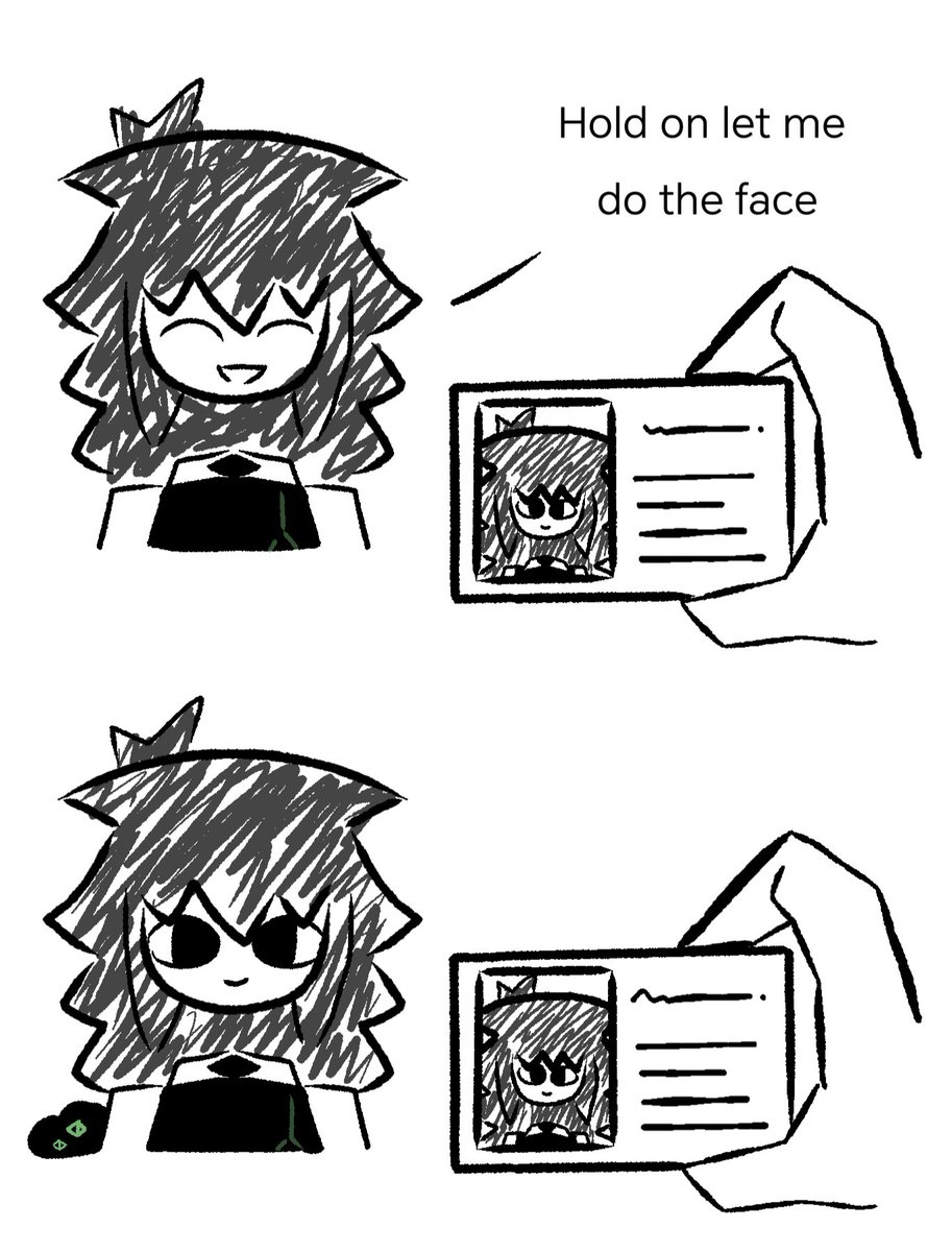 RostKop878's tweet photo. 💚I decided to try to draw it with my OC, I hope you find it funny⬛ #fpe #fpeoc #fundamentalpapereducationoc #fpeRos https://t.co/VCq35TZ8NW
