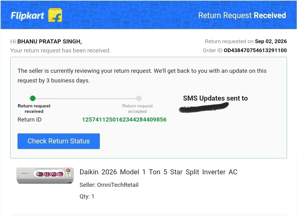 bhanupratap2602's tweet photo. @Flipkart delivered and AC with missing main wire &amp; wrong copper pipe (attached report) which means an opened product was delivered. The pathetic customer service is working since 29/08 for a return with no success but only harassment &amp; new timelines
@nch1915 @flipkartsupport https://t.co/MsvoLR92l5