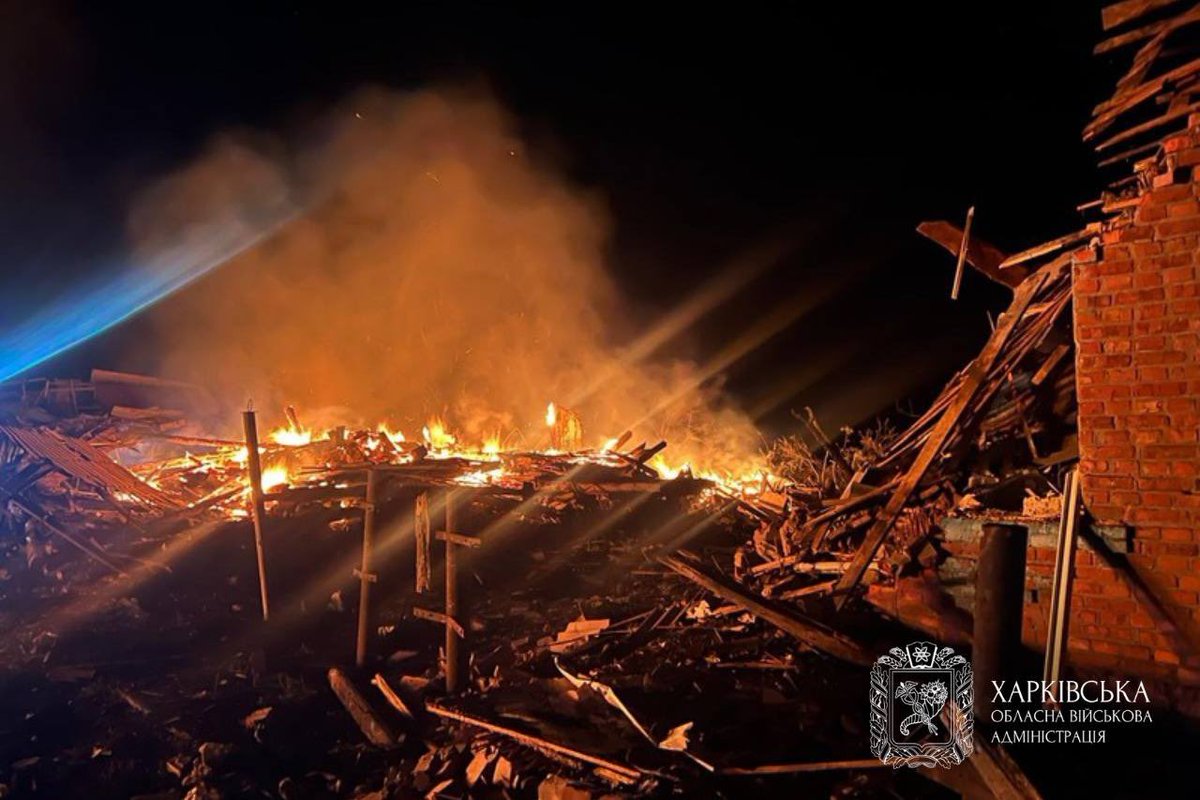 KyivPost's tweet photo. Three people, including an 11-year-old boy, were killed in a Russian drone strike on Chuhuiv in Ukraine’s Kharkiv region.

The attack hit a private home, killing the child, a 19-year-old woman and a 45-year-old man. 

The house, an outbuilding and a garage were destroyed, and a fire broke out at the scene.

Photo: Kharkiv Regional Administration