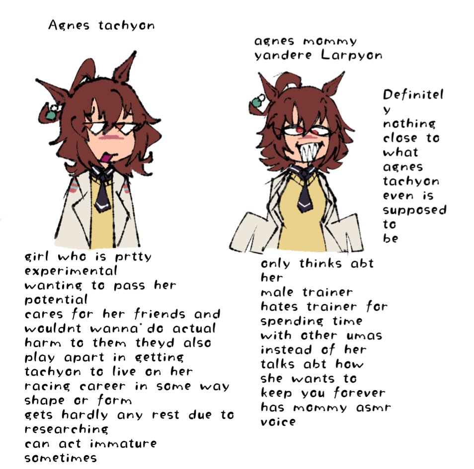 tadypie's tweet photo. That whole tachy thing
Deadass reminds me of those canon fanon chara shit😭😭😭😭
#umamusumeprettyderby #agnestachyon https://t.co/30ISdwrnU9