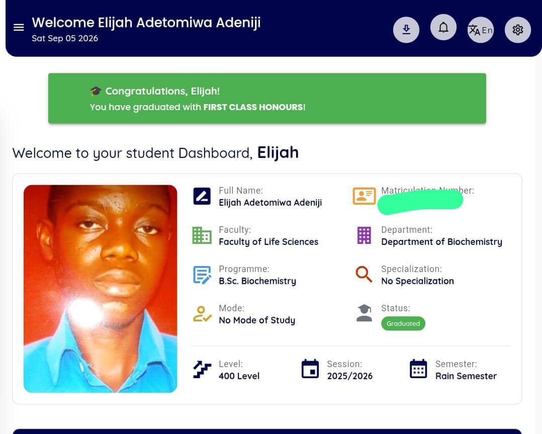 abolajipeter72's tweet photo. Hard work has eventually paid off, @AdenijiEt90931,Best graduating student, department of Biochemistry, University of llorin. You really worked for this bro, it isn't luck 😇🥰 https://t.co/wc13oSx4lk