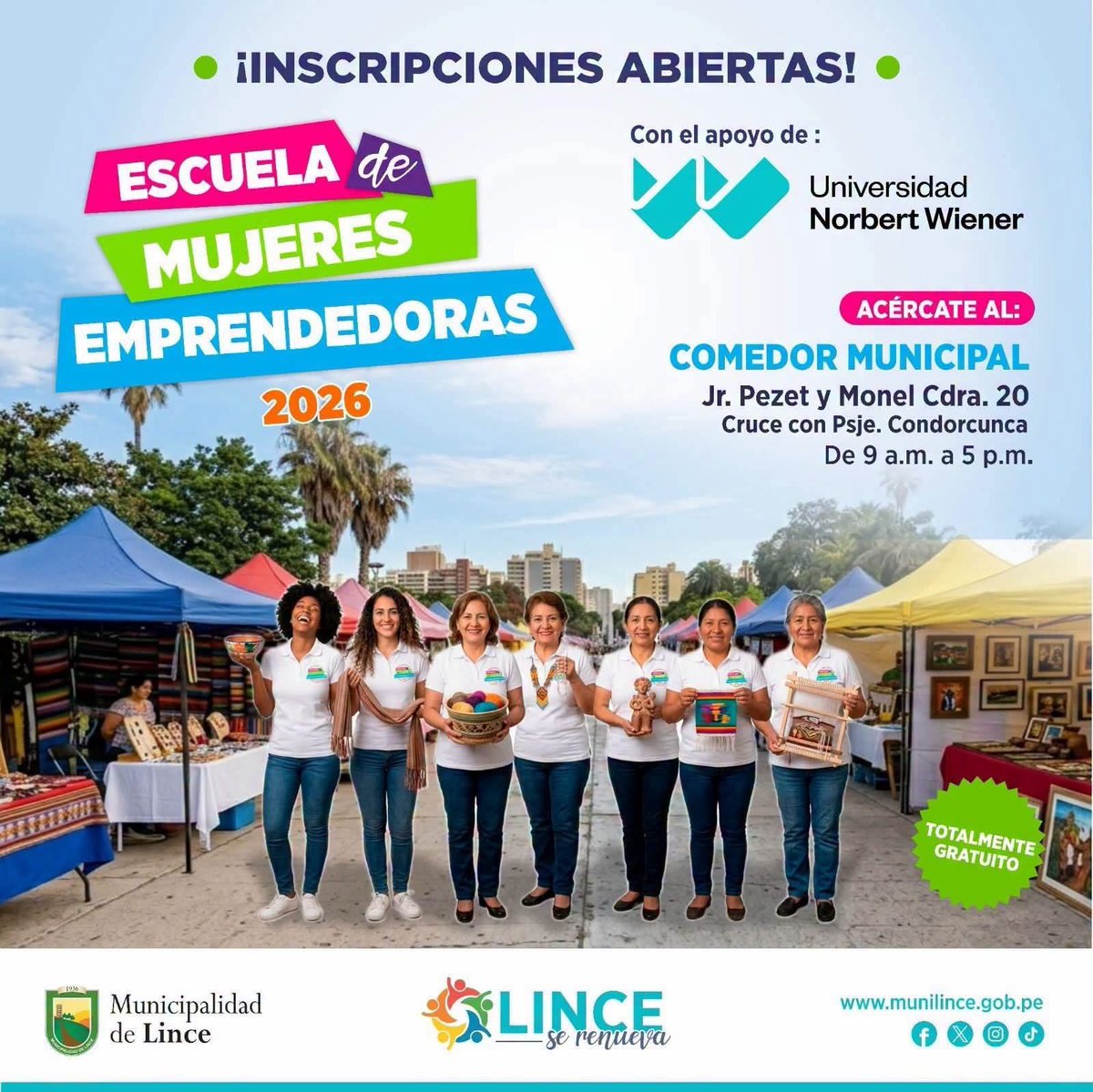 Muni_Lince's tweet photo. ¡𝐍𝐨 𝐝𝐞𝐣𝐞𝐬 𝐩𝐚𝐬𝐚𝐫 𝐞𝐬𝐭𝐚 𝐠𝐫𝐚𝐧 𝐨𝐩𝐨𝐫𝐭𝐮𝐧𝐢𝐝𝐚𝐝, 𝐞𝐦𝐩𝐫𝐞𝐧𝐝𝐞𝐝𝐨𝐫𝐚 𝐝𝐞 𝐋𝐢𝐧𝐜𝐞! ⭐️

 👉​Forma parte de la Escuela Gratuita de Mujeres Emprendedoras 2026 junto a la Universidad Norbert Wiener y potencia tu negocio
¡Las clases inician este lunes 7 ! https://t.co/3OW06fZXGb