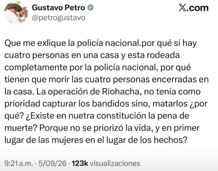 raficuellar's tweet photo. Colombia no eligió, hace cuatro años, un líder de izquierda para gobernar.
Eligió un delincuente
Protector de delincuentes, cómplice de sus atrocidades, enemigo del pueblo.
No olvidar https://t.co/EZ9aJtC8ZO