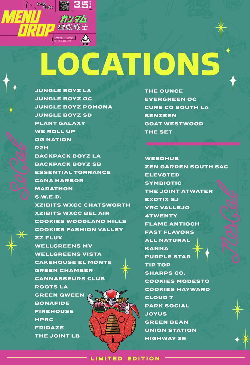 Tedsbudzco_'s tweet photo. Teds Budz Menu Drop Locations 🔥🎯 https://t.co/qODgrdSVAE