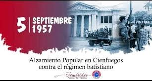 twittinven's tweet photo. #CubaHonra las acciones en Cienfuegos el 5 Sept. de 1957, donde ocurre el levantamiento popular y militar protagonizado por marinos del Distrito Naval de Cayo Loco, miembros del Movimiento 26-7 con el pueblo y se logro el control de la ciudad durante casi 24 horas. #CubaVencerá https://t.co/ELuYnykLsv