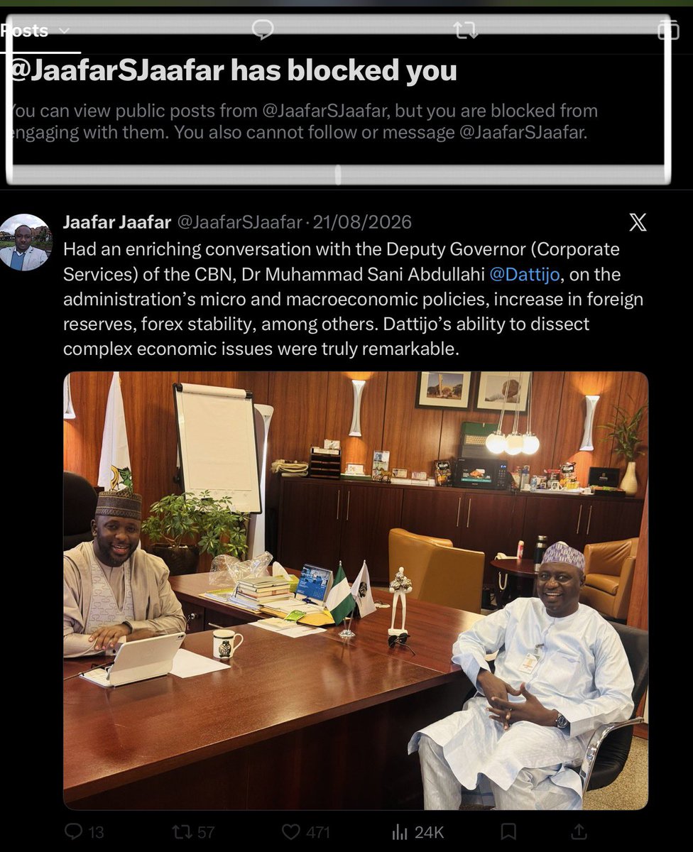 ishakaa's tweet photo. 📌📌📌📌📌📌

Is it a coincidence that @JaafarSJaafar and @bulamabukarti who were the most prominent opposition activists and critics of President Buhari from 2015-2023 have not posted anything concerning the lies of Christopher Gwabin against @elrufai and the escalating insecurity under the regime of T-Pain & Christopher Gwabin?
