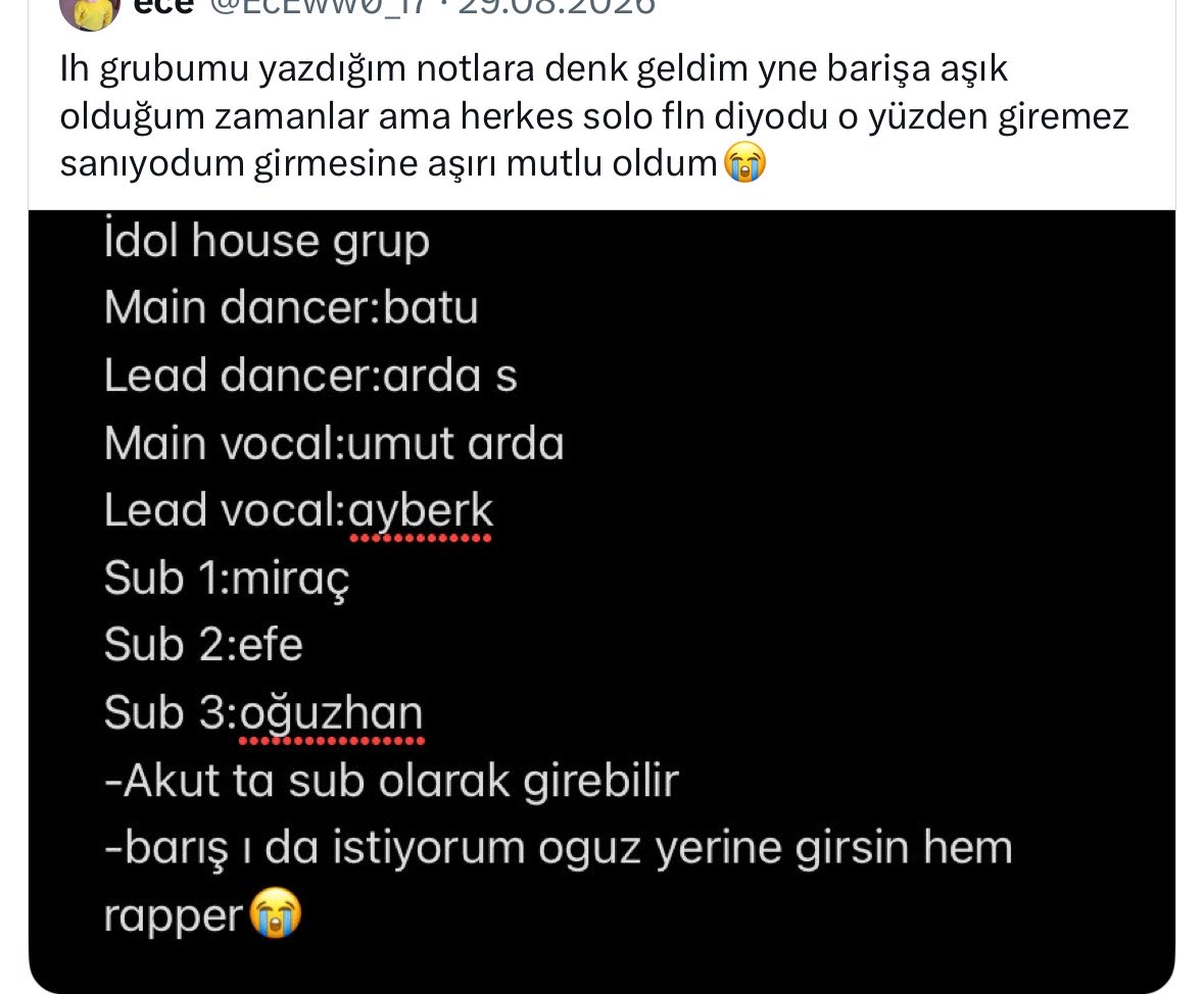 sedalim47's tweet photo. Aybocum şu an seni linçleyenlerin bile 5 Temmuz öncesinde grubundaydın, sen her zaman main karakter olmaya devam edeceksin ❤️ Biz Vibelamaya devam https://t.co/8lOz5tTj9Y