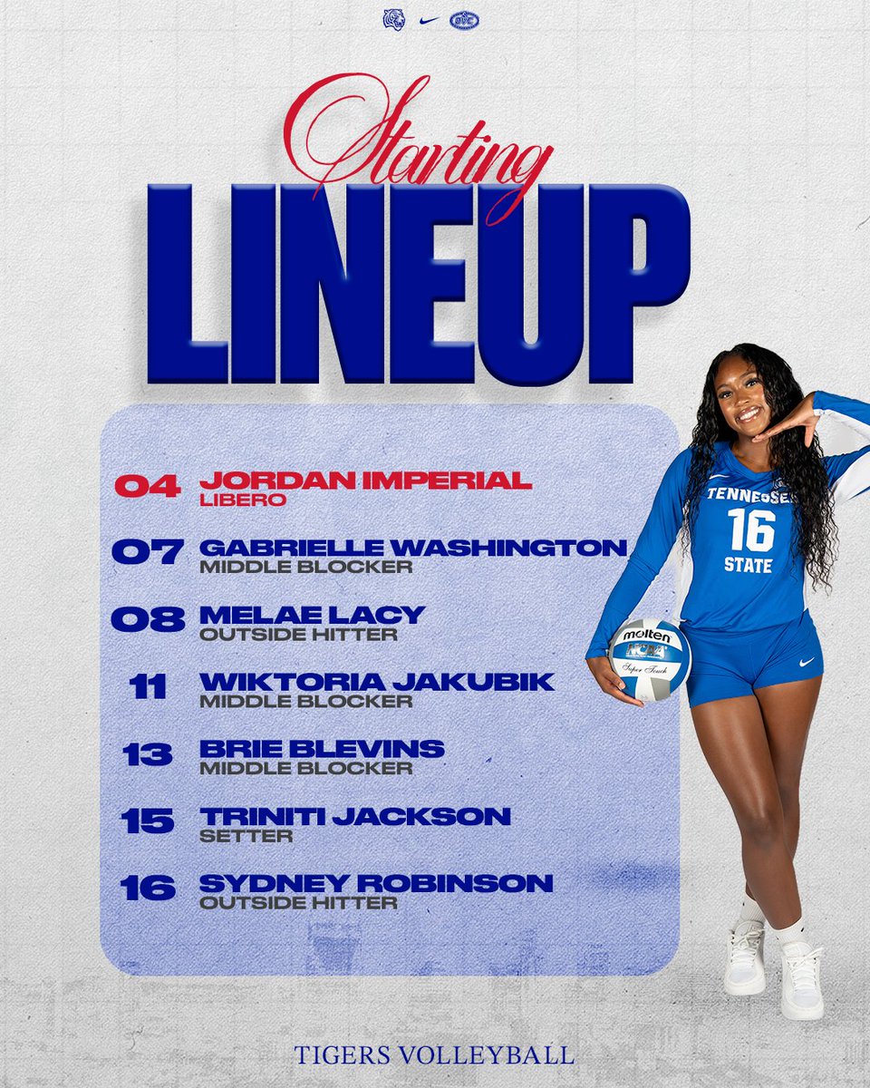 TSUTigersVB's tweet photo. Starters vs the Golden Eagles!
#RoarCity x #RowTheBoat https://t.co/XpOyFSPklR