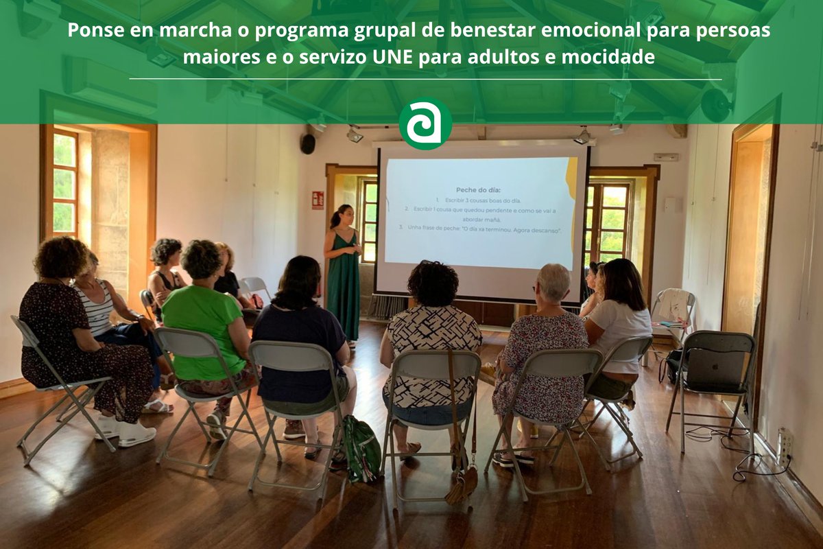concellodeames's tweet photo. Ponse en marcha o programa grupal de #benestaremocional para persoas maiores e o servizo UNE para adultos e mocidade 🙋🏻♂️👵🏻
Toda a info🔗https://t.co/XiUCzzqfLt
#SaúdeMental #BenestarEmocional #Ames #ConcelloDeAmes https://t.co/rrS694VoZ0