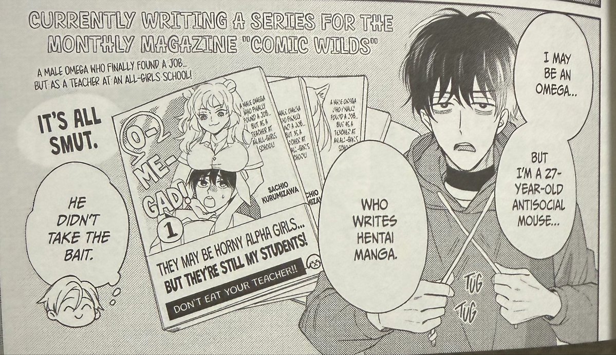 SorryTeamNA's tweet photo. He’s writing a problematic age gap teacher x student straight omegaverse manga where the girl is the student and alpha…give it to me I wanna read it now https://t.co/APx2k5kODW