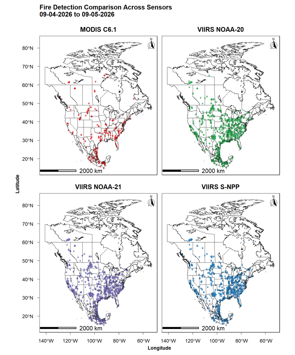 alihassansha12's tweet photo. Satellite-Based Fire Detection Across Europe: MODIS vs. VIIRS Sensors 🛰️📷 #Wildfire #ClimateChange #RStats #DataVisualization #FireEcology #GeospatialAI #RemoteSensing #MachineLearning #ForestMonitoring #EarthObservation #GIS https://t.co/2MReSKzv85