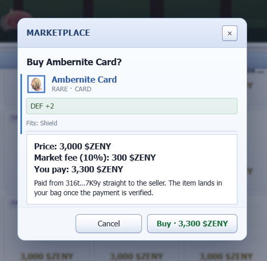Asepsaeiu's tweet photo. Just found an Ambernite Card on the marketplace in @IdleROGame! The DEF +2 bonus looks really useful for strengthening my Shield build, and getting upgrades like this makes progression even more exciting. #IdleRO https://t.co/T4kZx15wpk