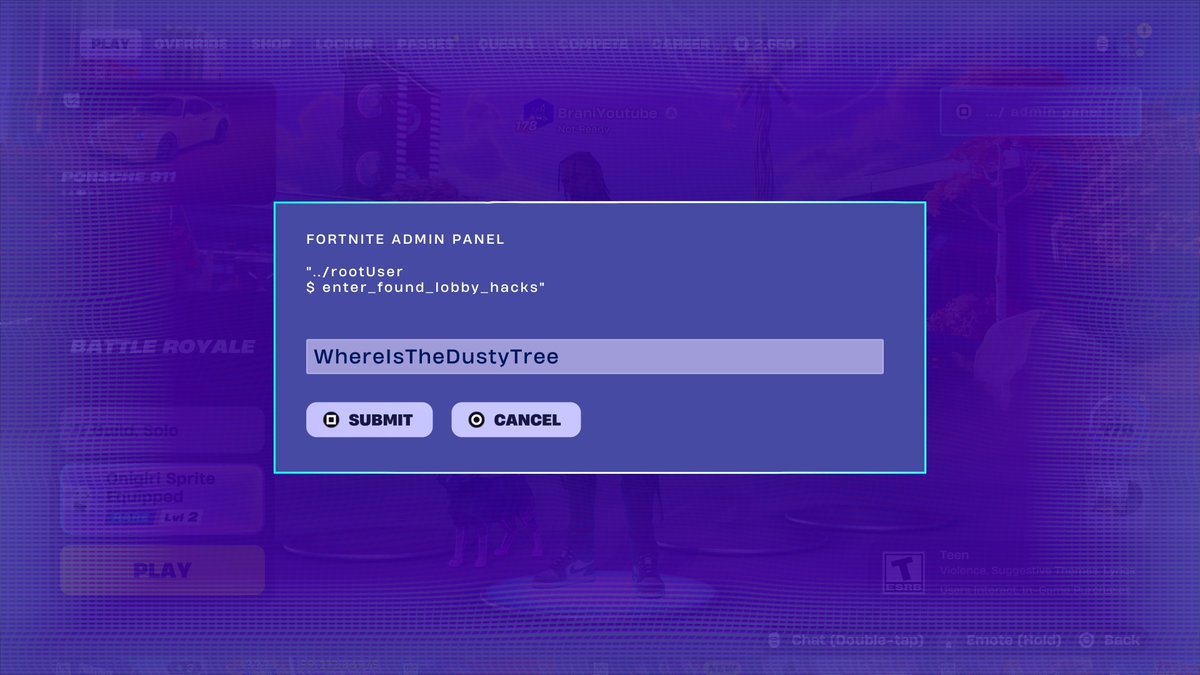 FortniteFNLK's tweet photo. FORTNITE ALL NEW ADMIN PANEL CHEAT CODES!

WhereIsTheDustyTree - 5,000 Sprite Dust
INVALIDCHEAT - 2 Cheat Code Locator
ChatWhereDoYouFindTheKey - 2 Extraction Accelerator
YourThoughtsAreMine - Void Master Geno Skin & 5,000 Sprite Dust
InsertCoinToContinue - Turns You into a Arcade Machine
BRB - Turns You into a Toilet
JONESYISGOLDEN - Gold Jonesy Sprite
OverrideXP - 40,000 XP
FindItChat - 2 Cheat Code Locator
H0p0nvc - 2,000 Sprite Dust
Play4All - Cheat Master Jonesy Sprite
GatherAndCraft - Cheat Master Bush Sprite 
8BitBlast - Cheat Master 8-Bit Sprite
O2Override - Cuddle Team Leader Wrixel Skin & Llama Supply Drop & 5 Portable Extractors
PerfectOrder - 4 Spicy Taco
SurviveTheNight - 2 Cheat Code Locator 
TakeYourHeart - 2 Extraction Accelerator 
LetsBlockAndRoll - Turns you into a Tetris Block
DontBlockMe - Turns you into a Tetris Block
IWannaFlyHigh - Cheat Master Tails Sprite
GottaGoFast - Cheat Master Sonic Sprite
Magilume - 2,000 Sprite Dust
Born2Play - Cheat Master Adventure Sprite 
BEMOREALIEN - Override Ready Loading Screen
Chispambo - 2,000 Sprite Dust
Abgestaubt - 2,000 Sprite Dust
Perlimpinpin - 2,000 Sprite Dust
ReachYourImpossible - Block Party Loading Screen